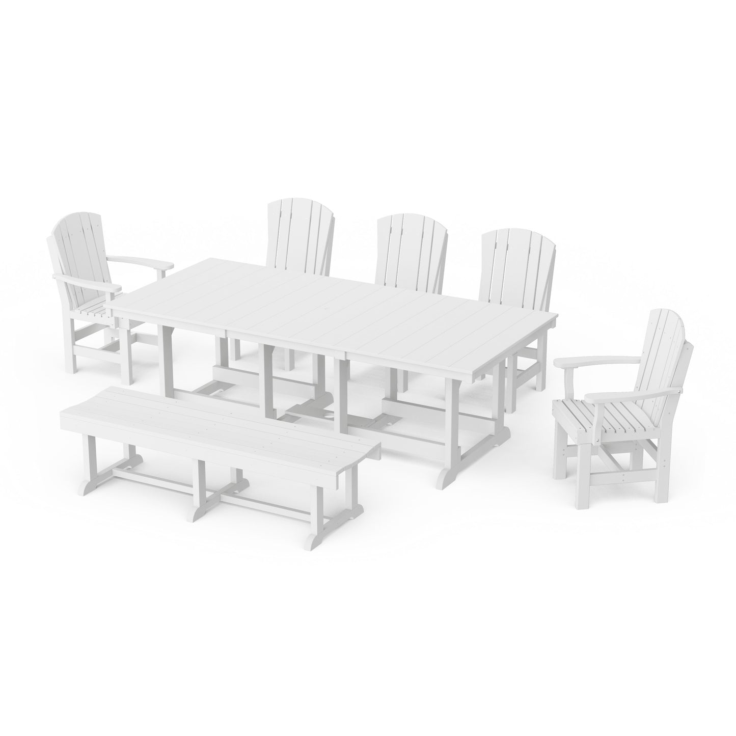 Heritage 7-Piece Rectangular Dining Set with Bench