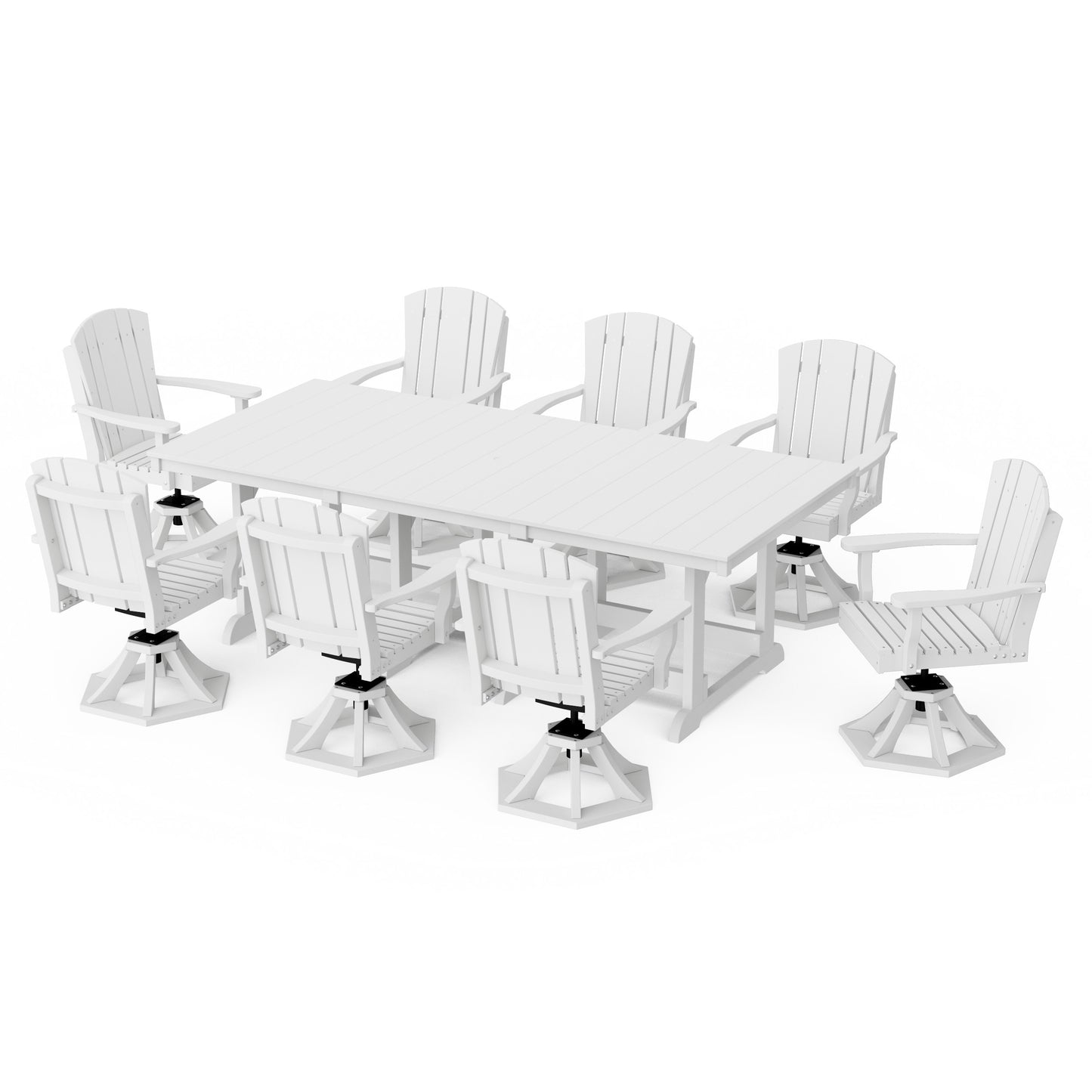 Heritage 9-Piece Swivel Chair Rectangular Dining Set