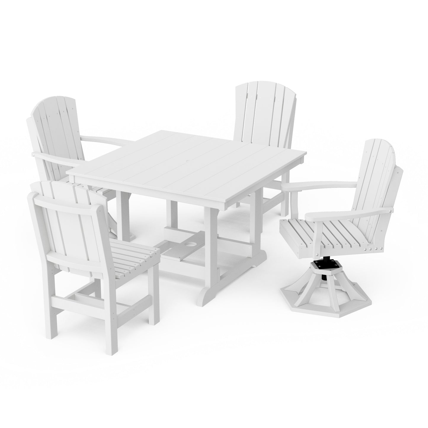 Heritage 5-Piece Dining Set with Swivel Chairs