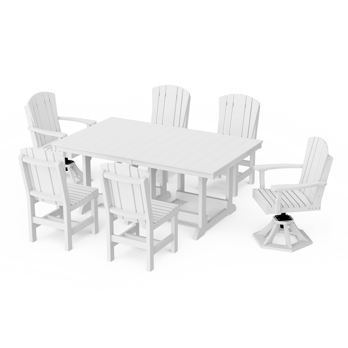 Heritage 7-Piece Dining Set with Swivel Chairs