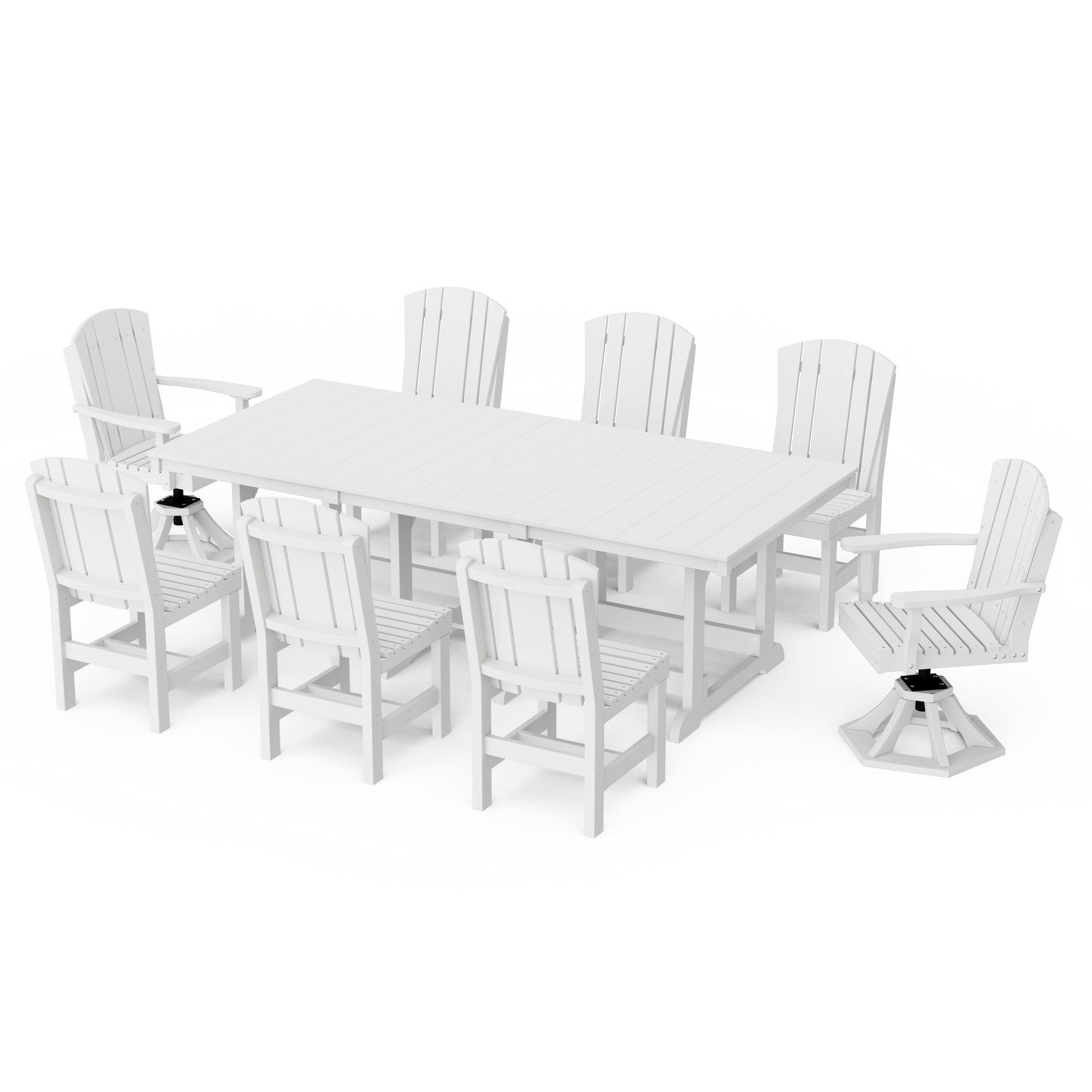 Heritage 9-Piece Dining Set with Swivel Chairs