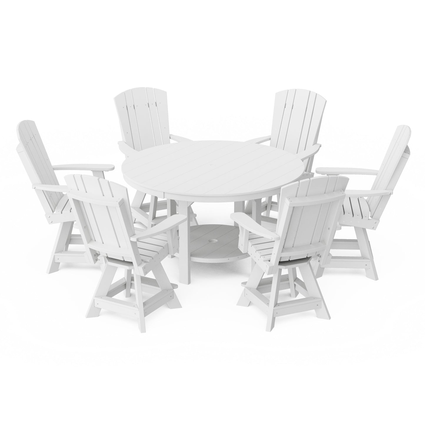 Heritage 7-Piece Round Counter Height Dining Set with Swivel Chairs