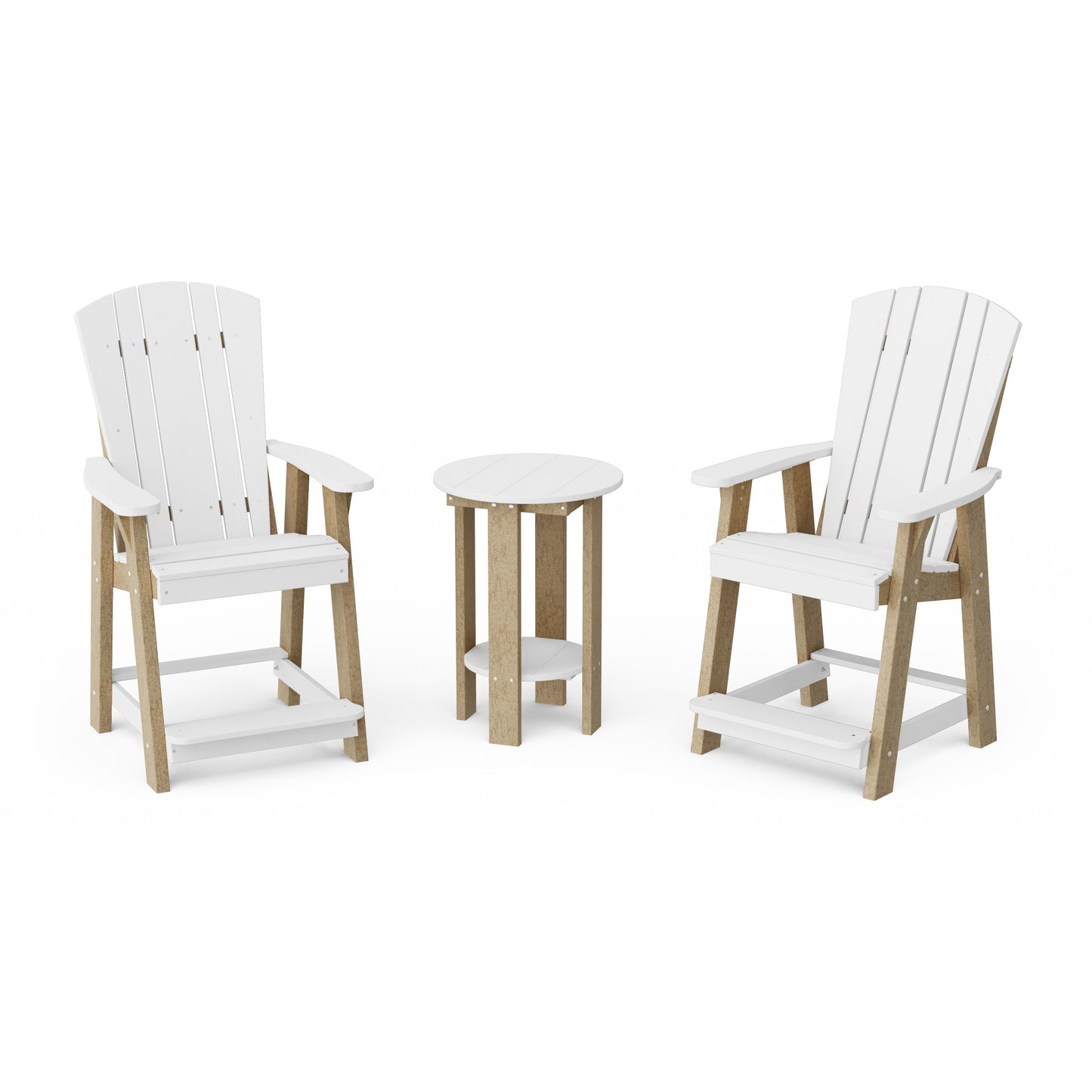 Heritage 3-Piece Balcony Counter Chair Set with Side Table