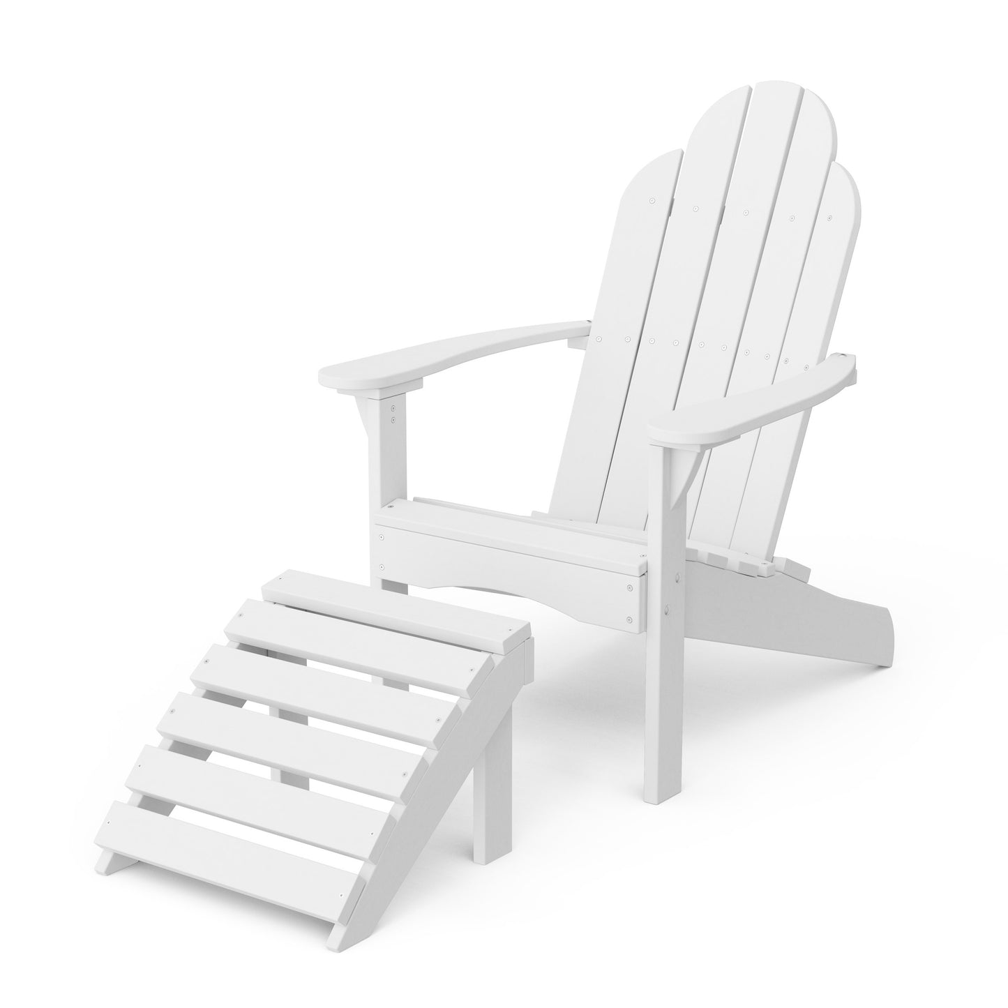 Classic Adirondack Chair with Ottoman Set