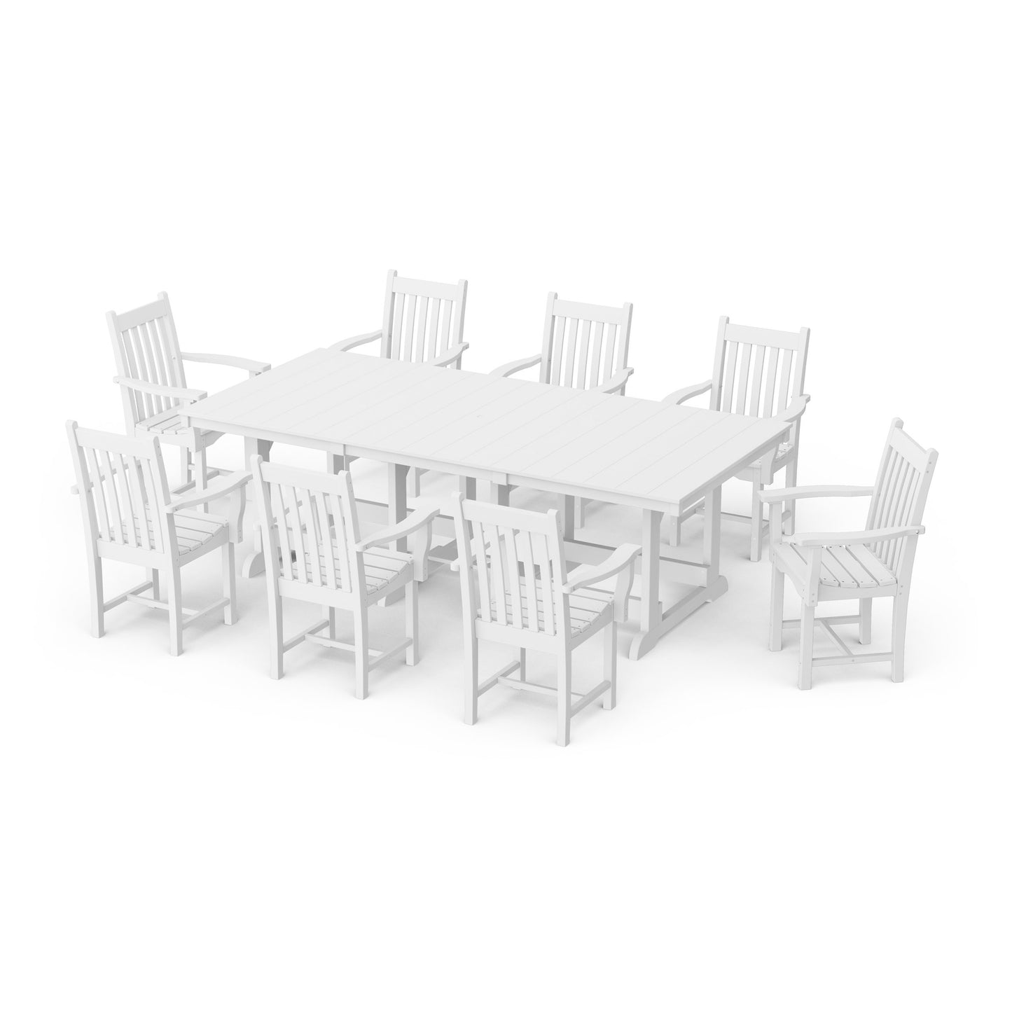 Classic 9-Piece Arm Chair Rectangular Dining Set
