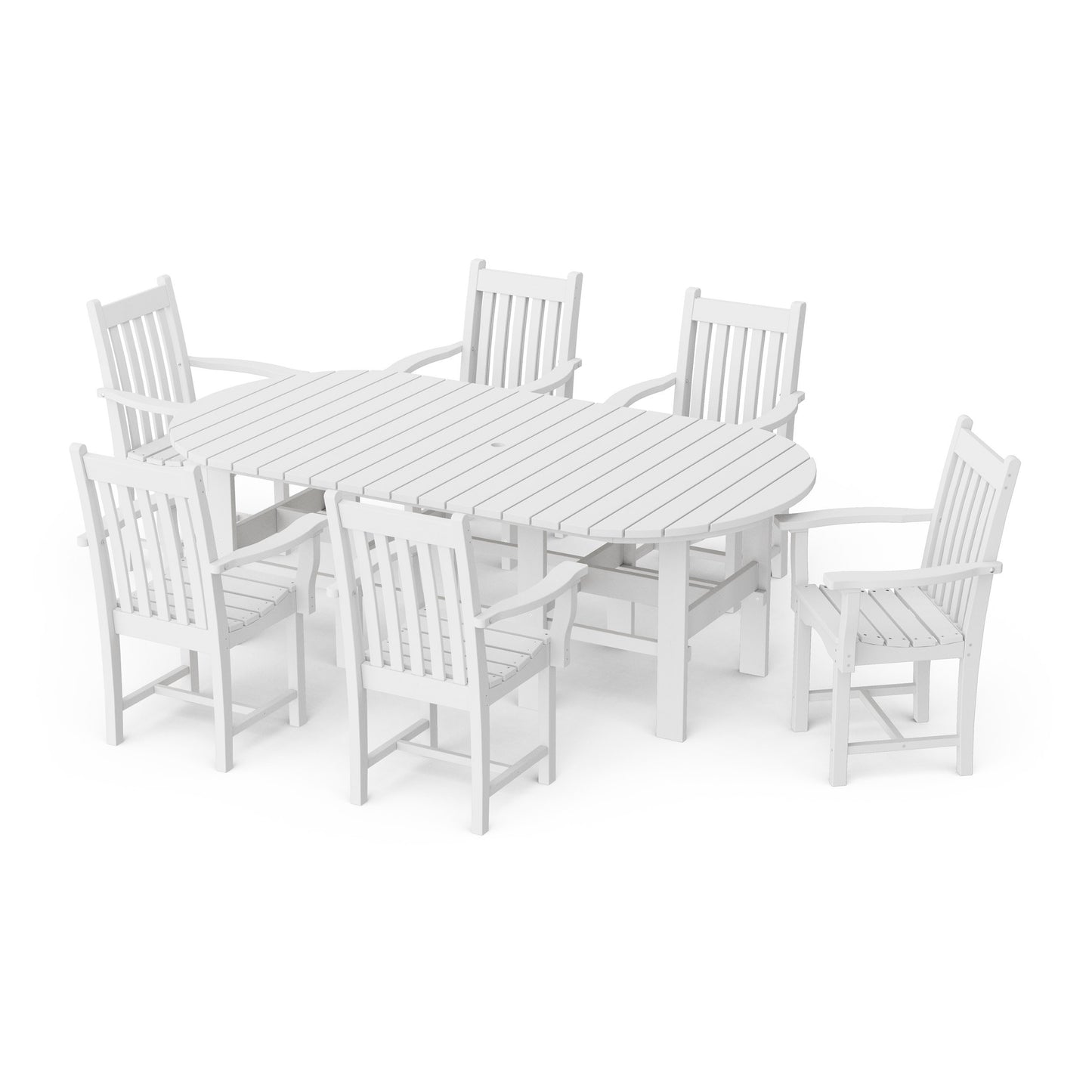 Classic 7-Piece Arm Chair Oval Dining Set