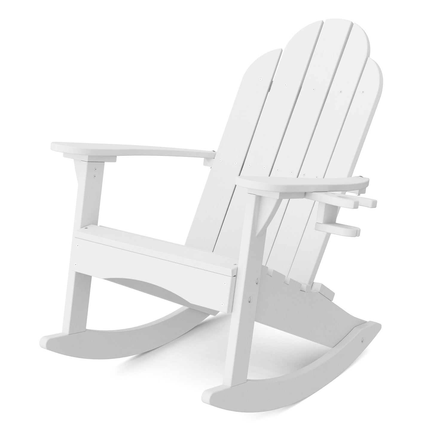 Classic Adirondack Rocking Chair with Cup Holder