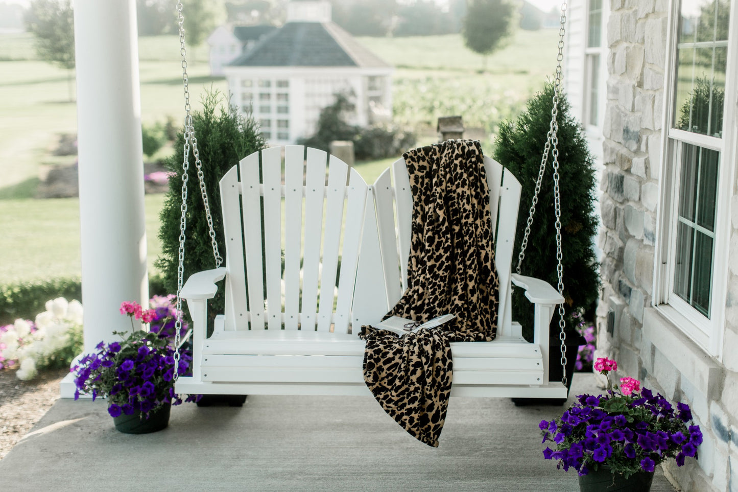 white porch swing