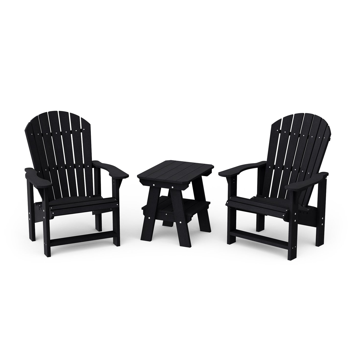 Heritage 3-Piece Upright Adirondack Chair Set with 22" Side Table