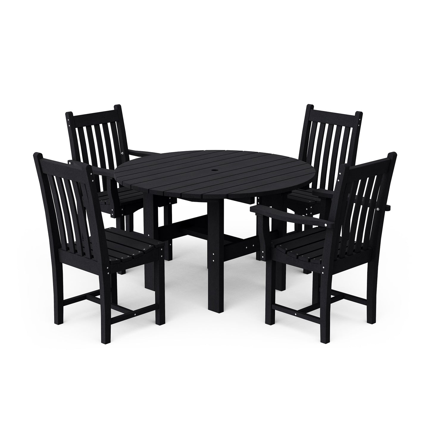 Classic 5-Piece 46" Round Dining Set with Dining Chairs