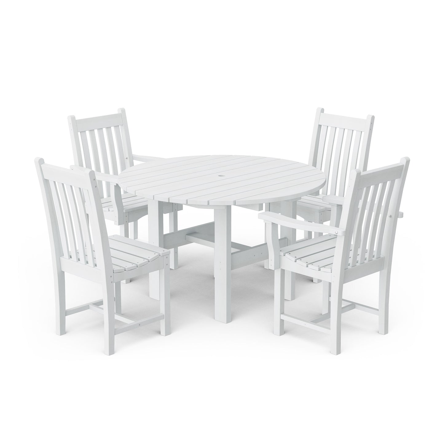 Classic 5-Piece 46" Round Dining Set with Dining Chairs