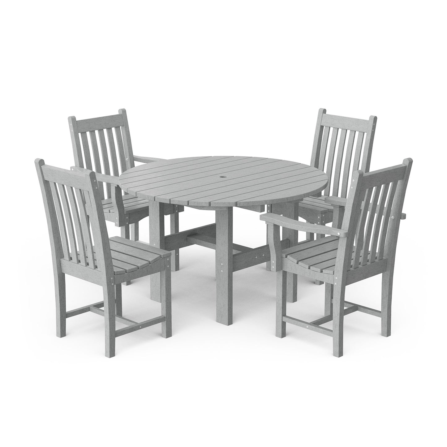Classic 5-Piece 46" Round Dining Set with Dining Chairs