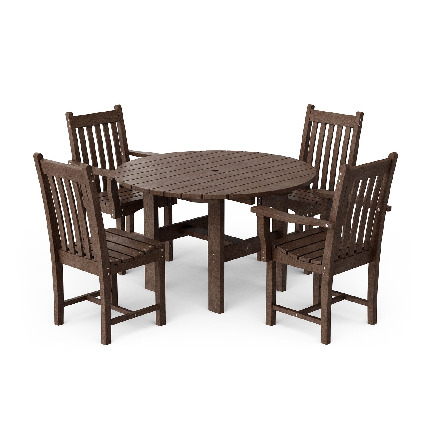 Classic 5-Piece 46" Round Dining Set with Dining Chairs