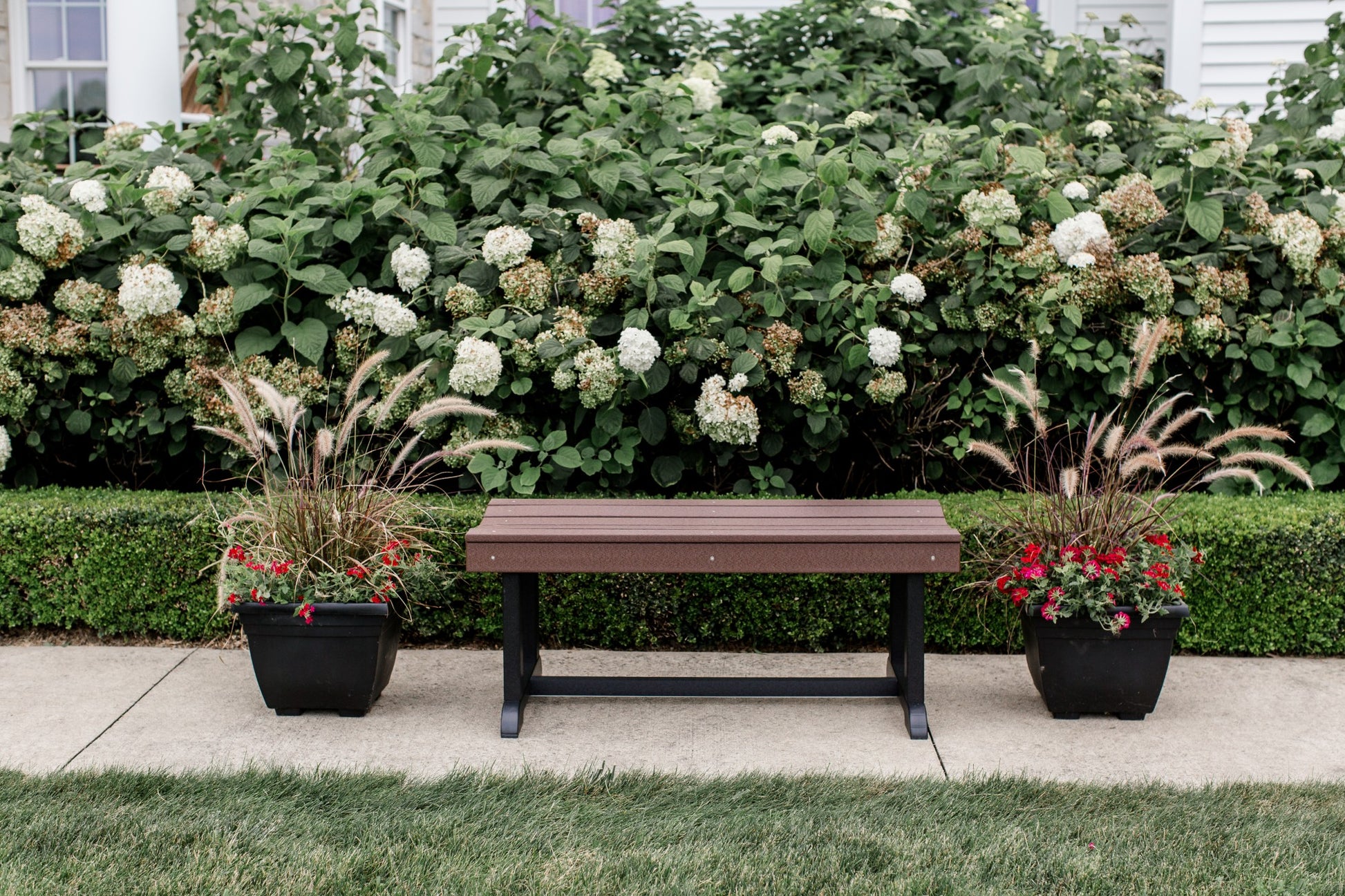 patio bench 42 inch in brown and black