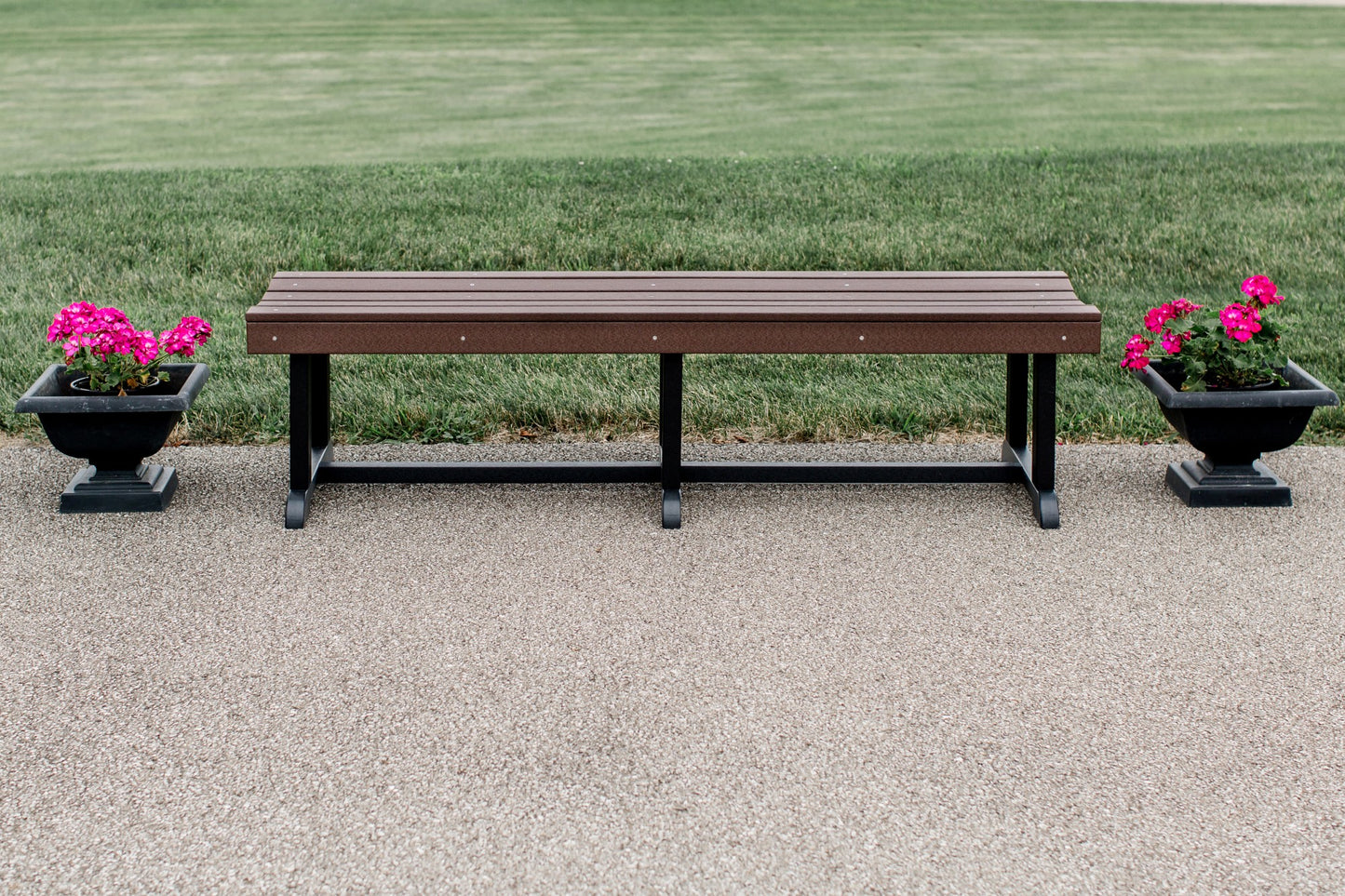 68 inch patio bench in brown and black