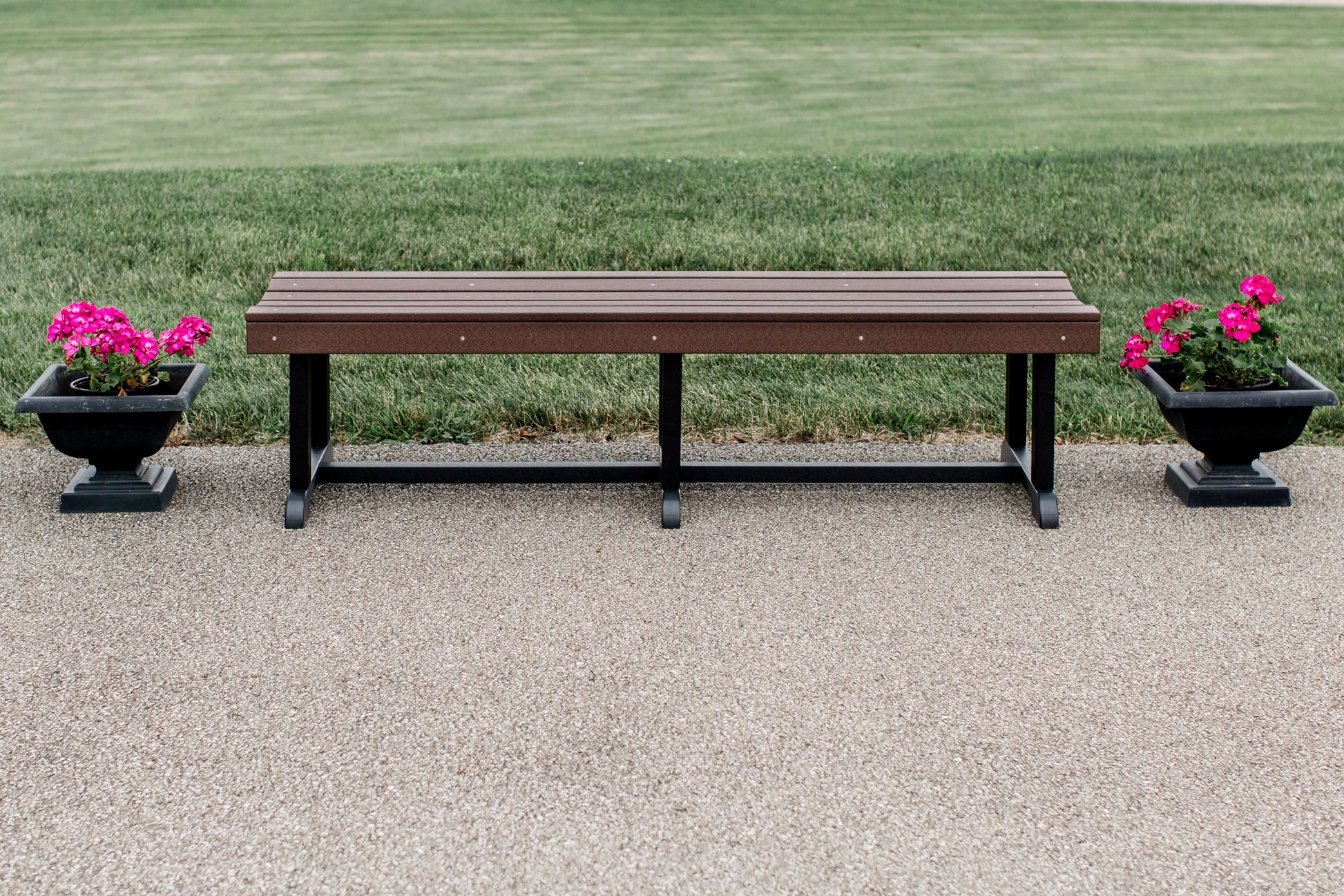 68 inch patio bench in brown and black