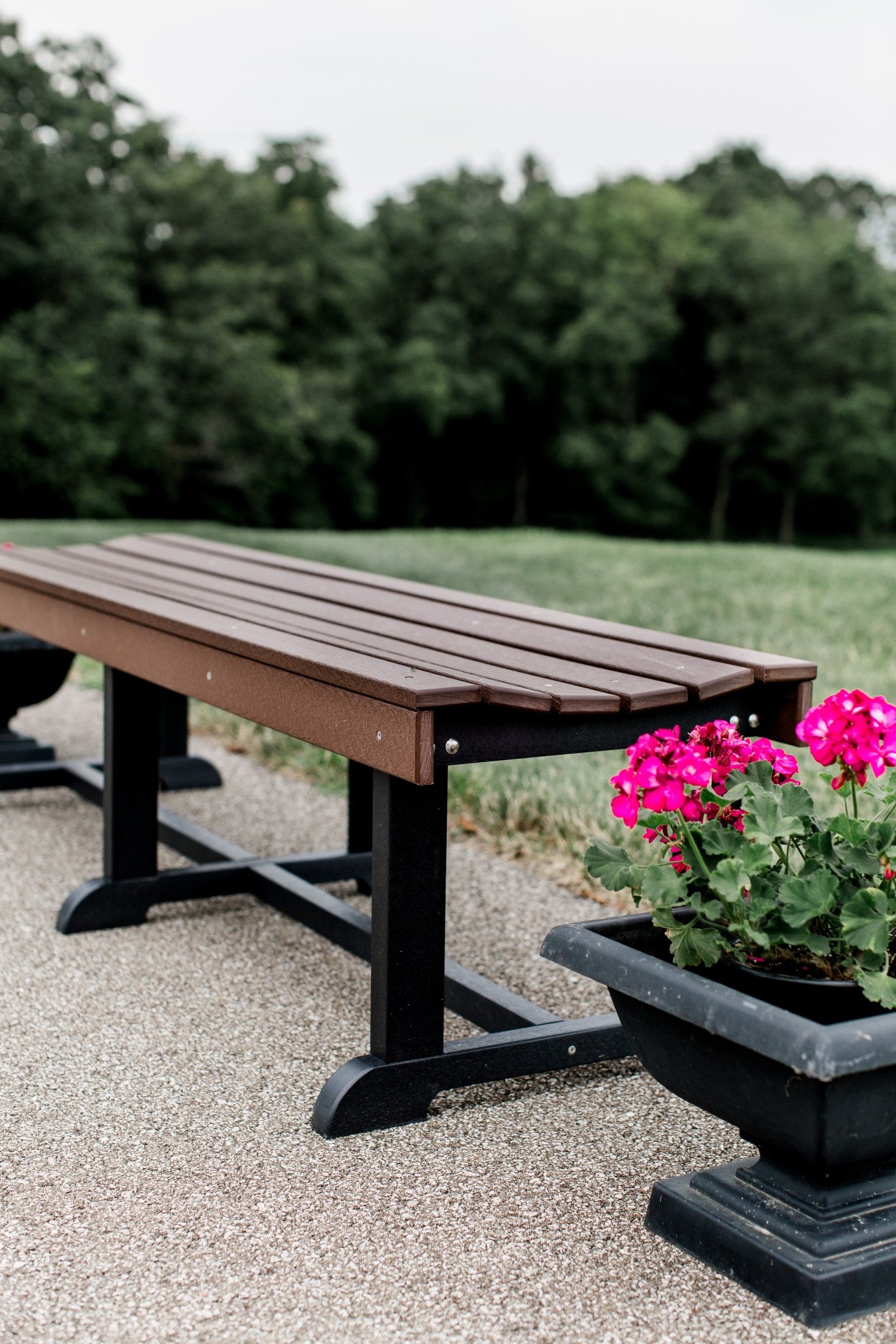 68 inch patio bench in brown and black
