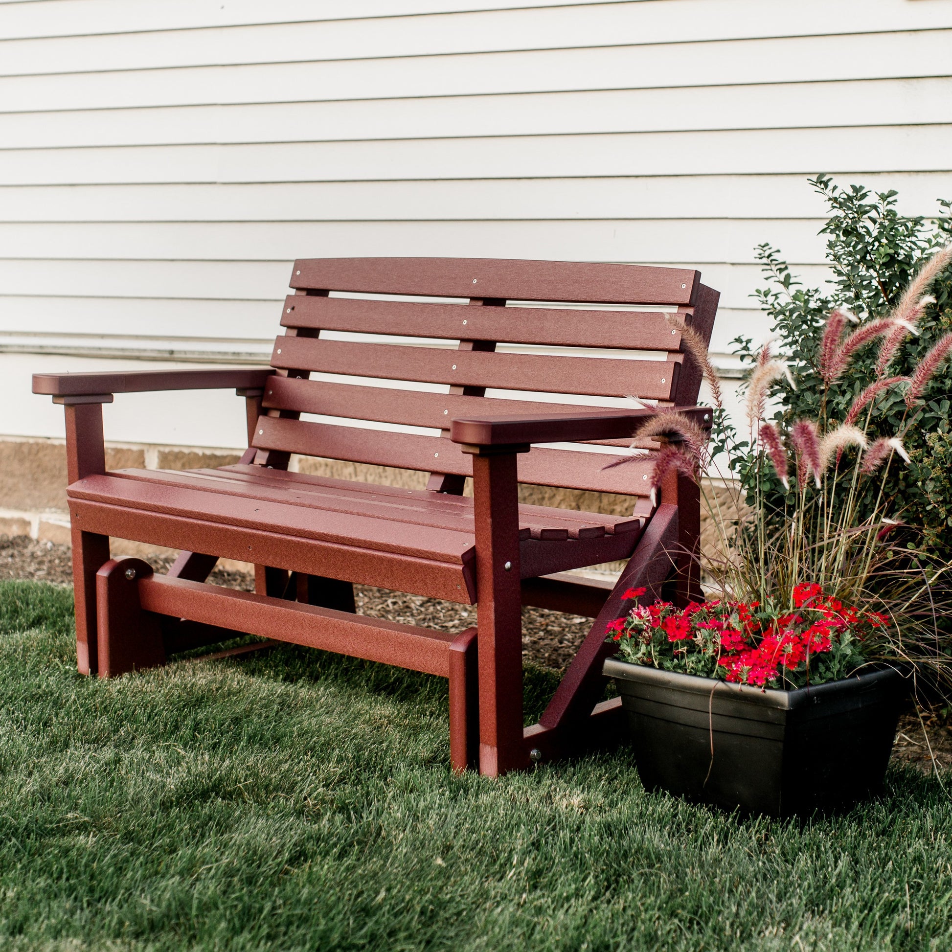 classic double glider in cherrywood