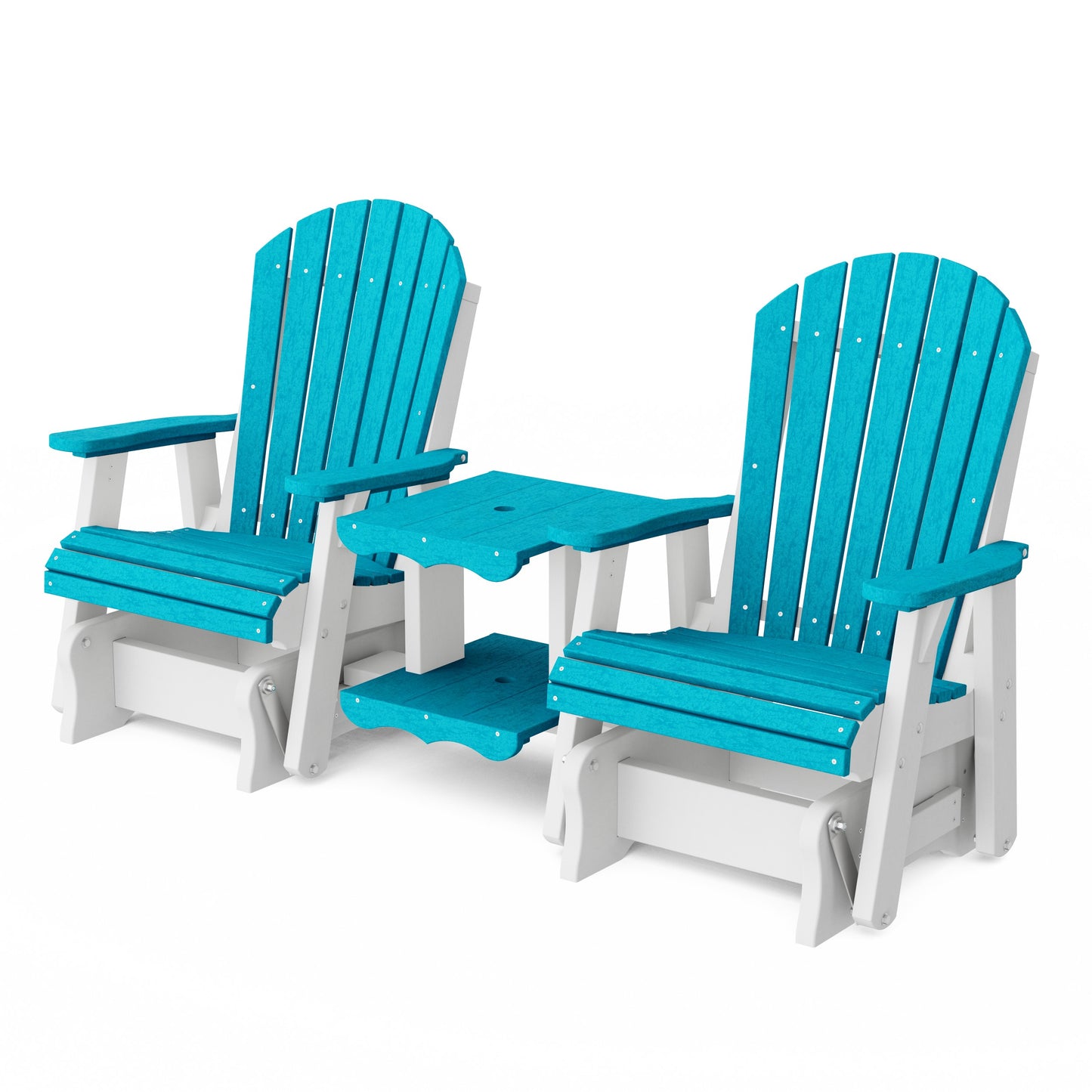 Heritage Adirondack Glider Chair Set with Center Table