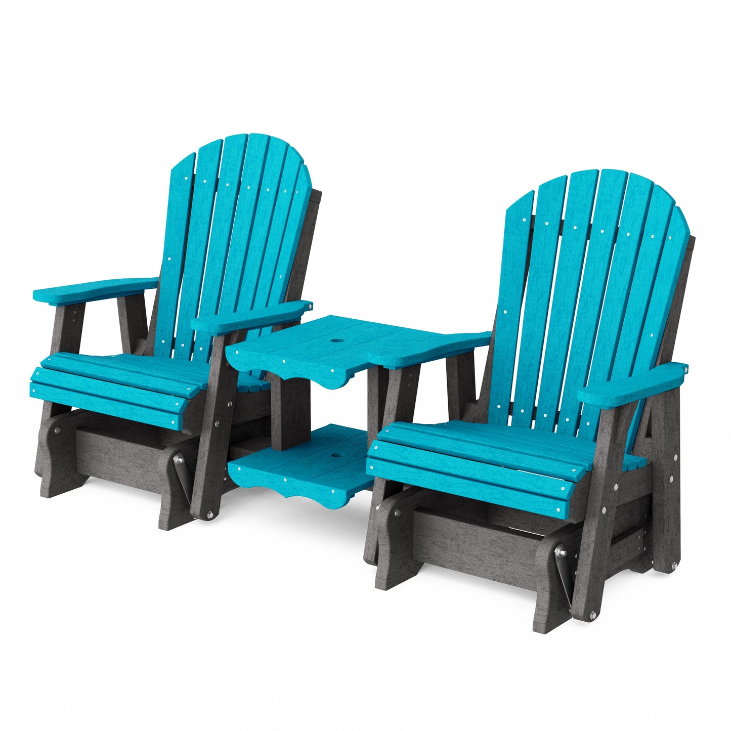 Heritage Adirondack Glider Chair Set with Center Table