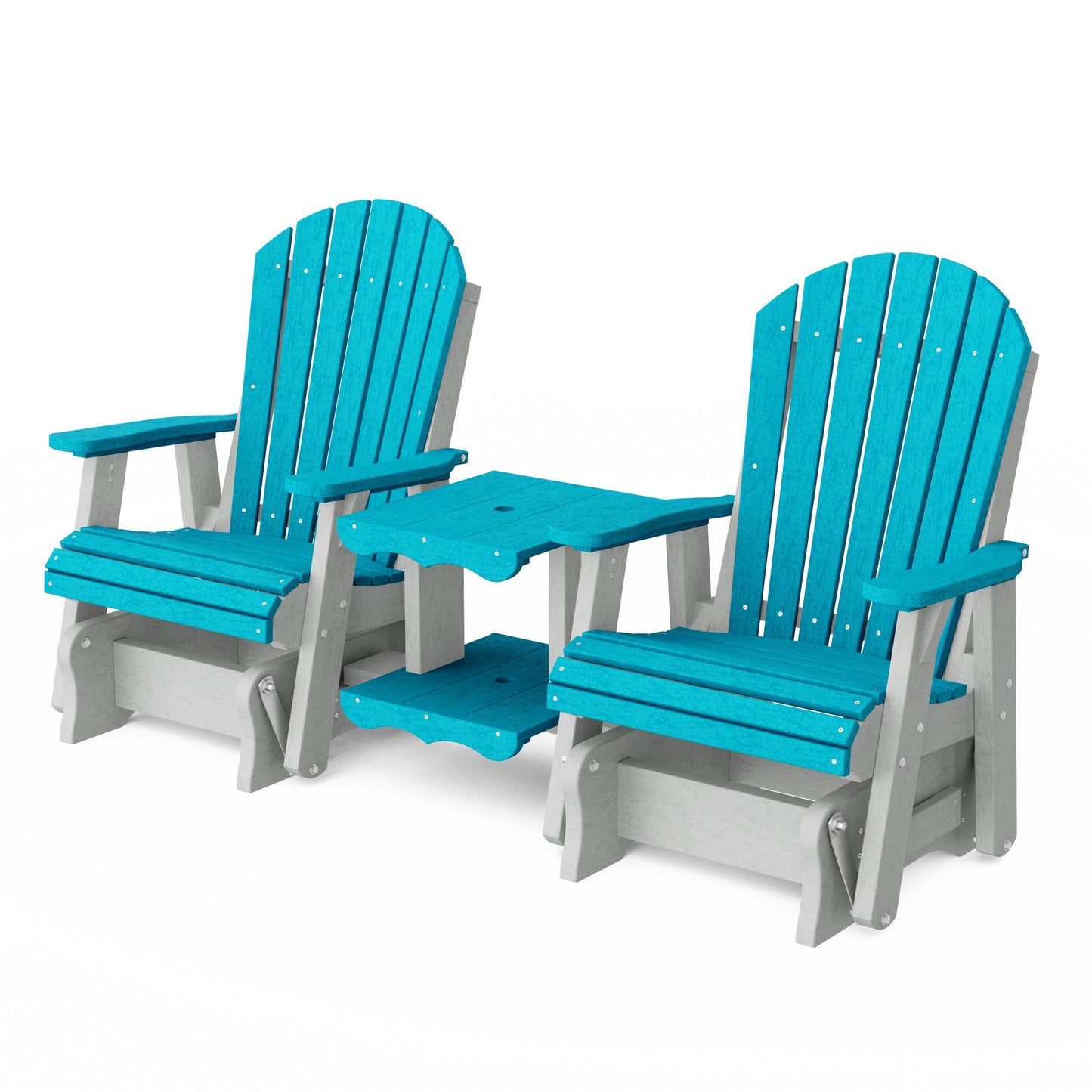 Heritage Adirondack Glider Chair Set with Center Table