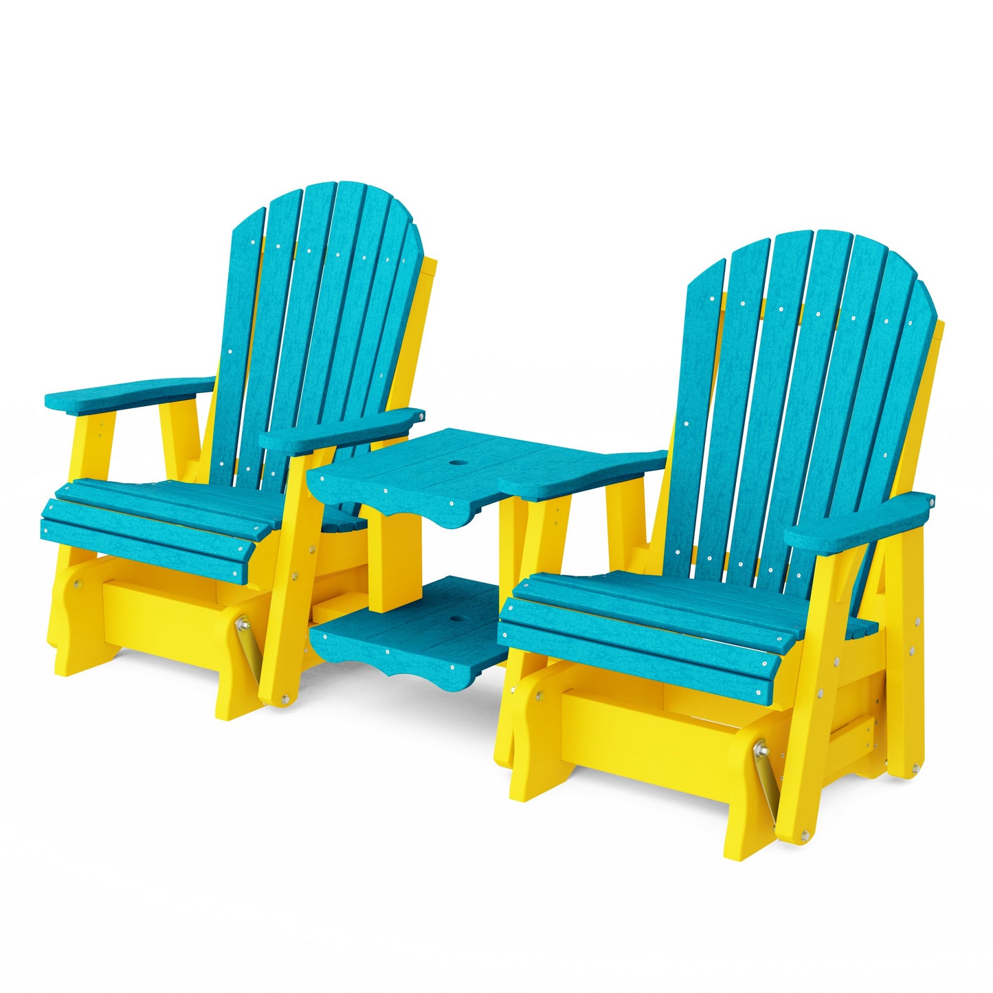 Heritage Adirondack Glider Chair Set with Center Table