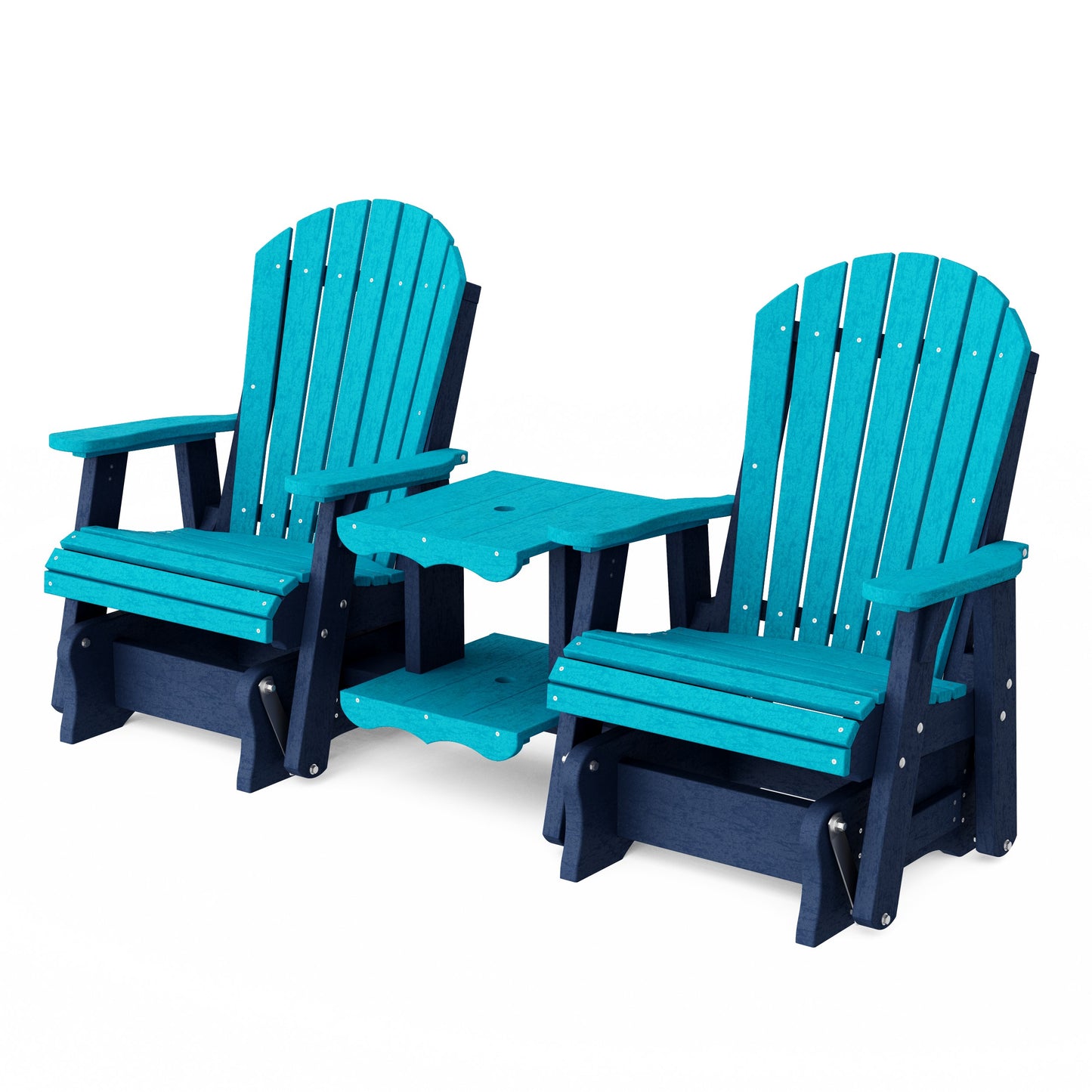 Heritage Adirondack Glider Chair Set with Center Table