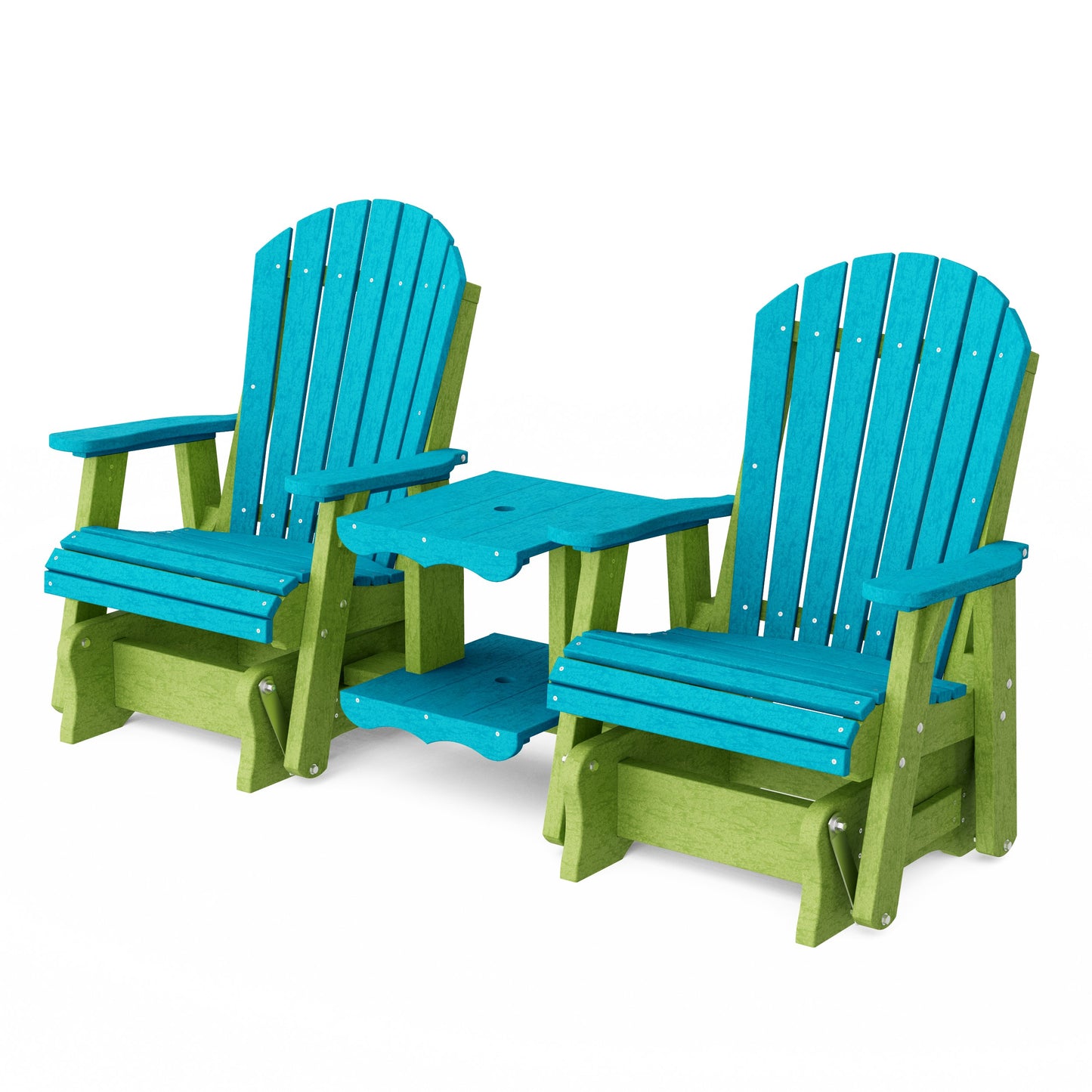 Heritage Adirondack Glider Chair Set with Center Table