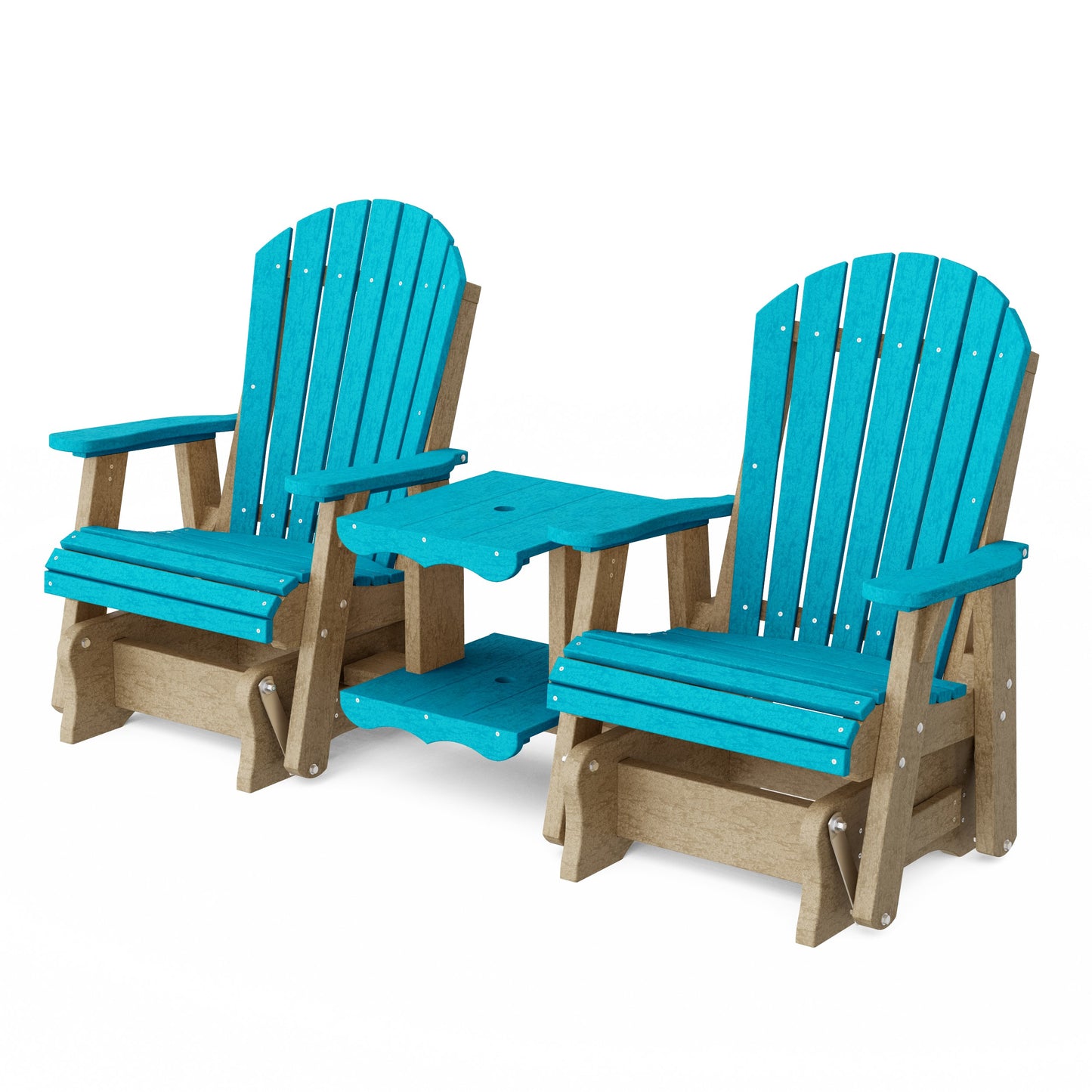 Heritage Adirondack Glider Chair Set with Center Table