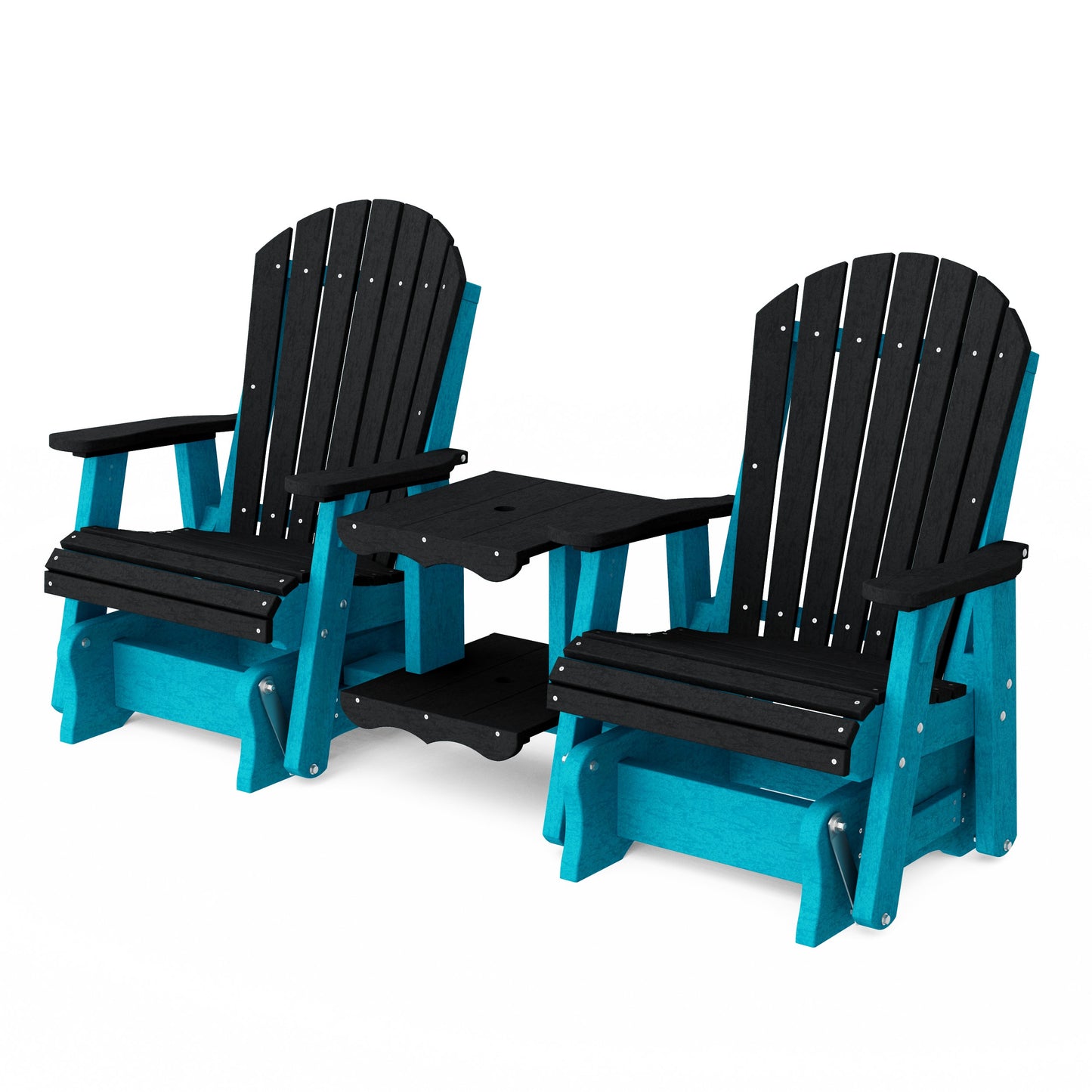 Heritage Adirondack Glider Chair Set with Center Table