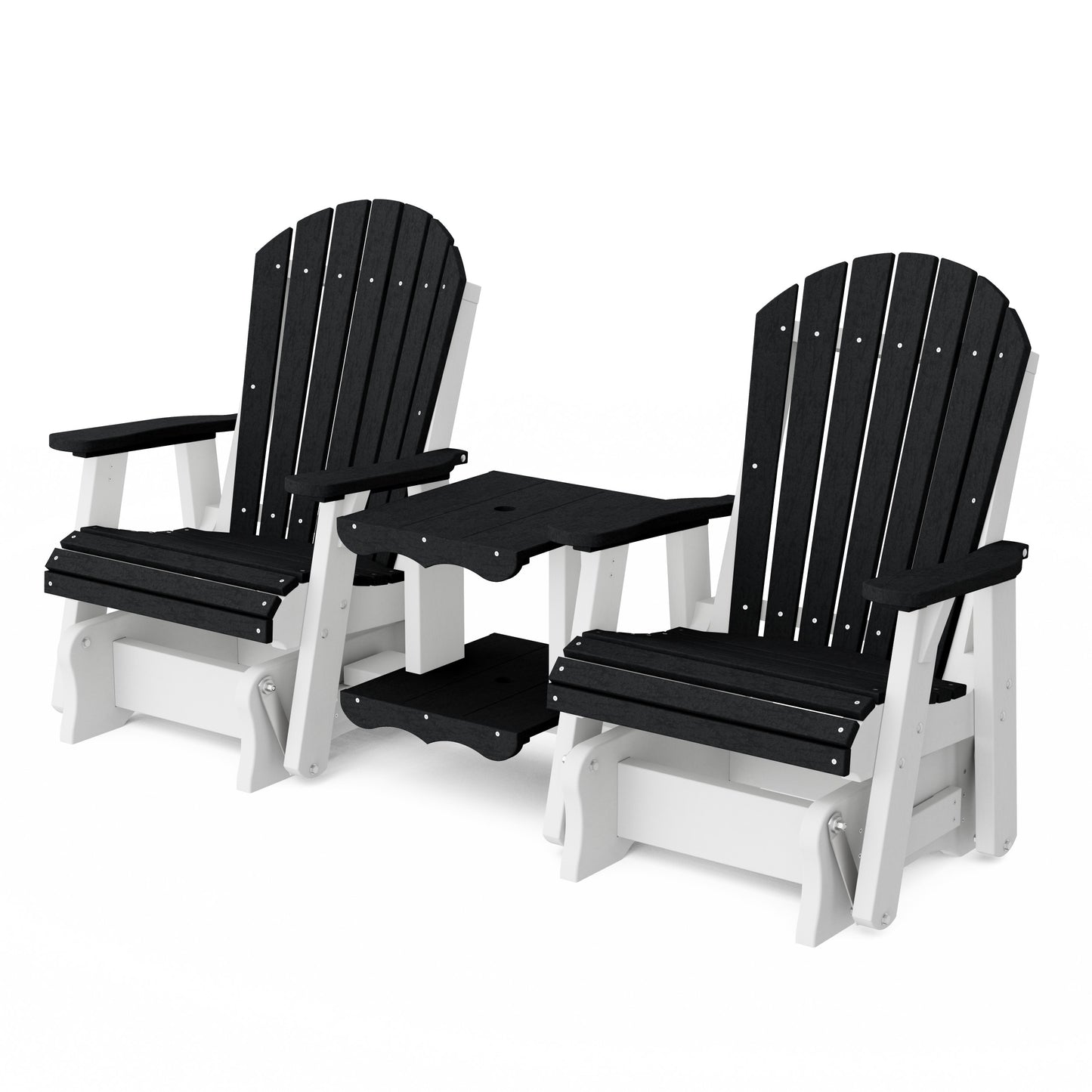Heritage Adirondack Glider Chair Set with Center Table