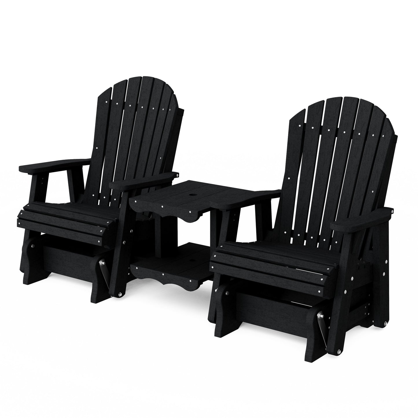 Heritage Adirondack Glider Chair Set with Center Table