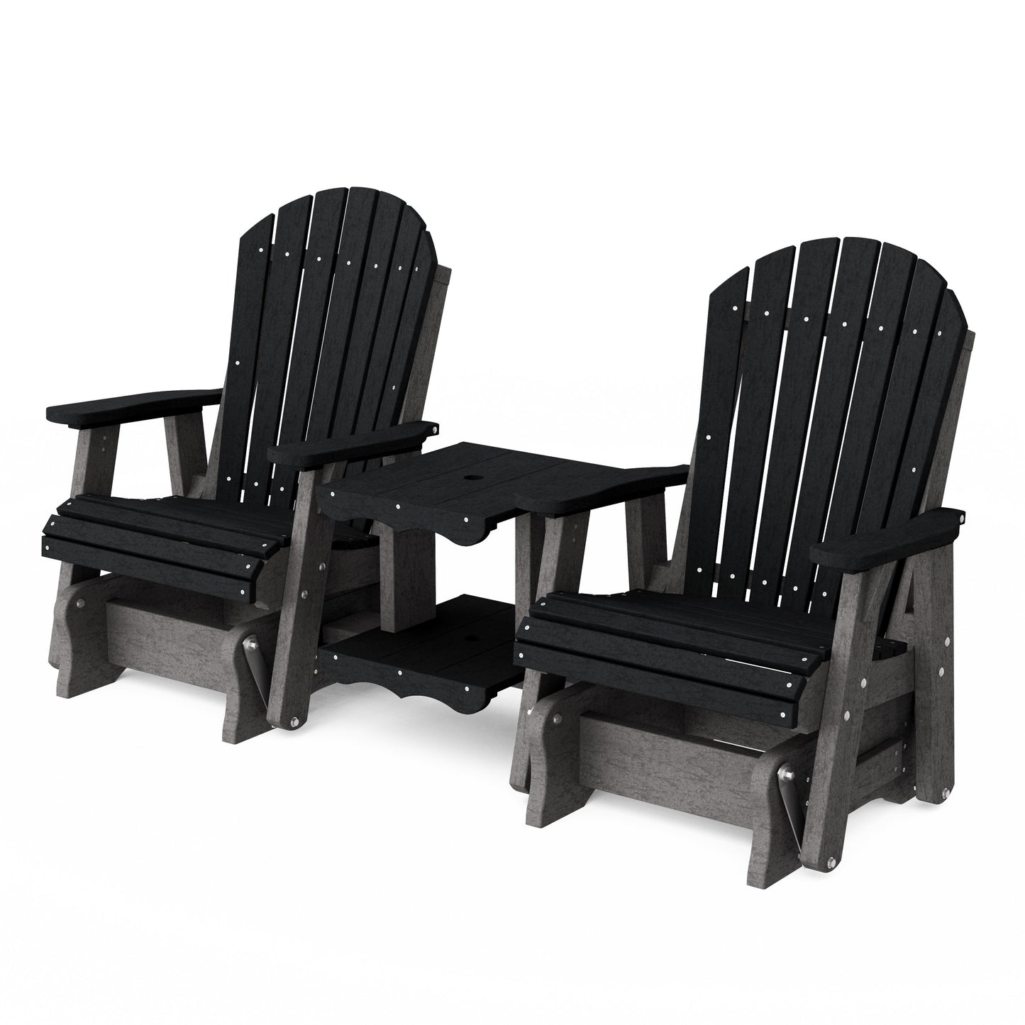 Heritage Adirondack Glider Chair Set with Center Table
