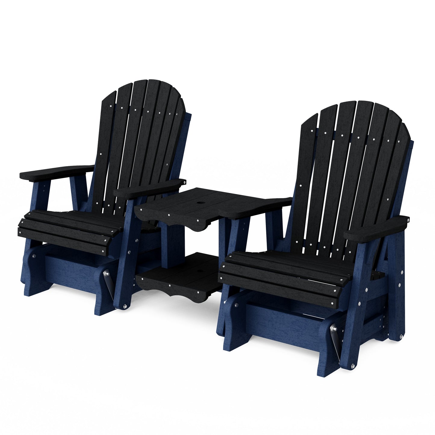 Heritage Adirondack Glider Chair Set with Center Table