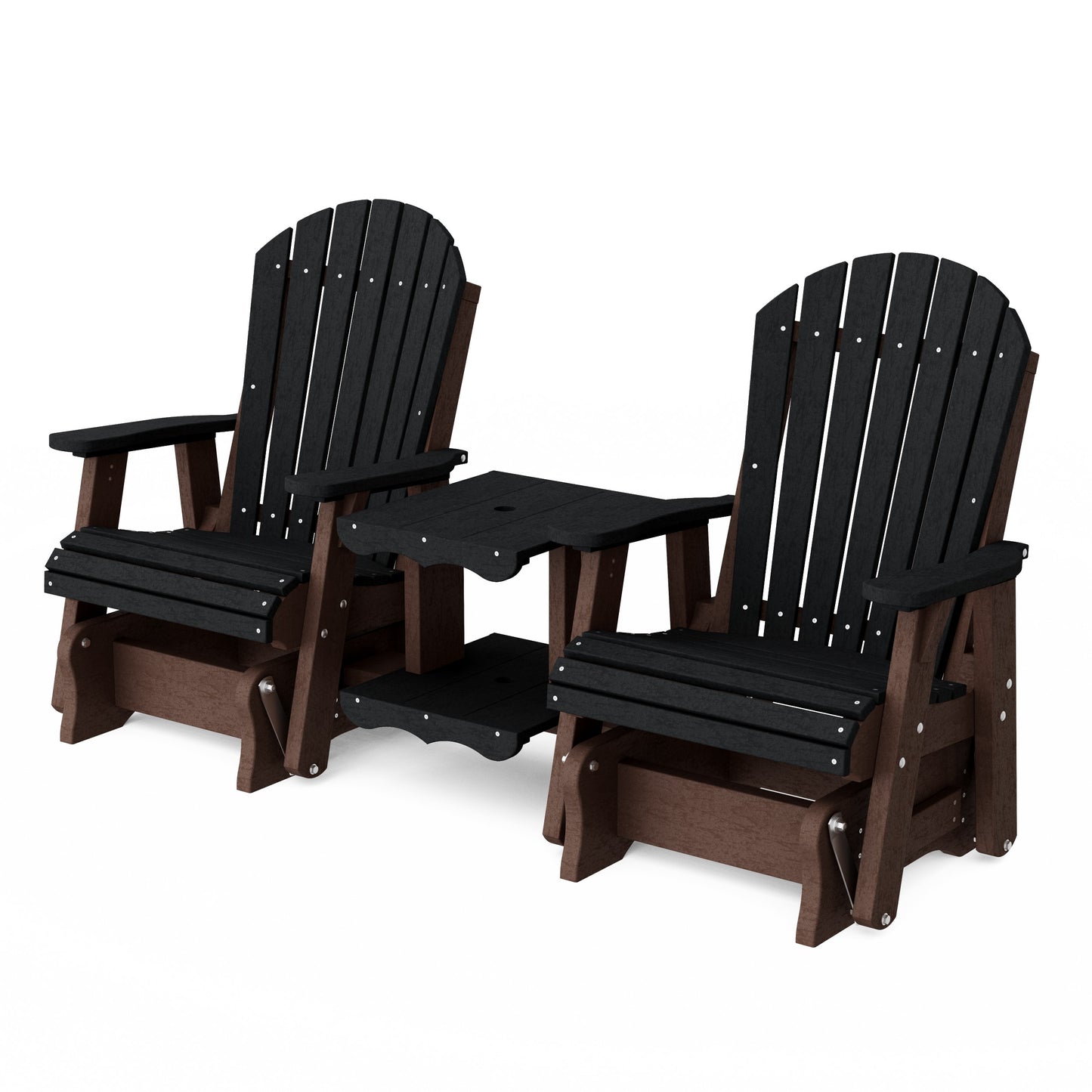 Heritage Adirondack Glider Chair Set with Center Table