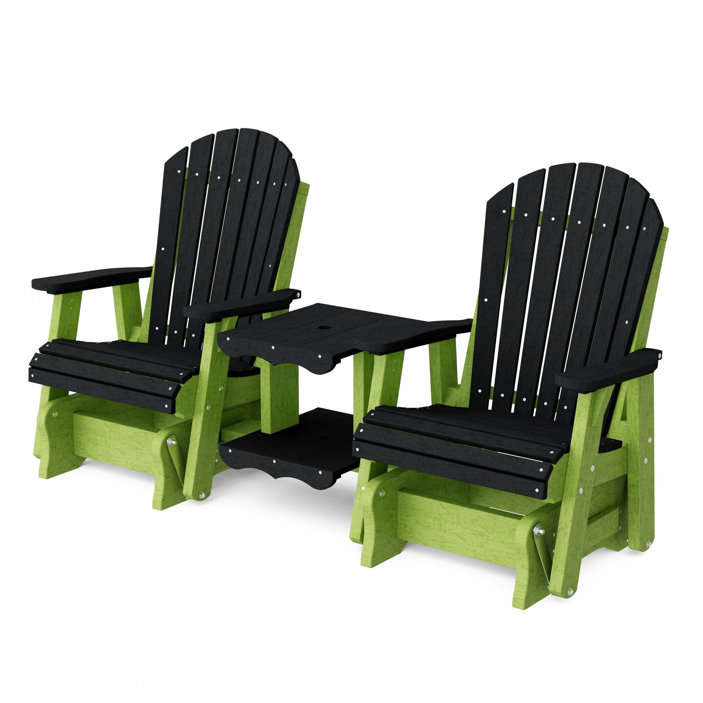 Heritage Adirondack Glider Chair Set with Center Table