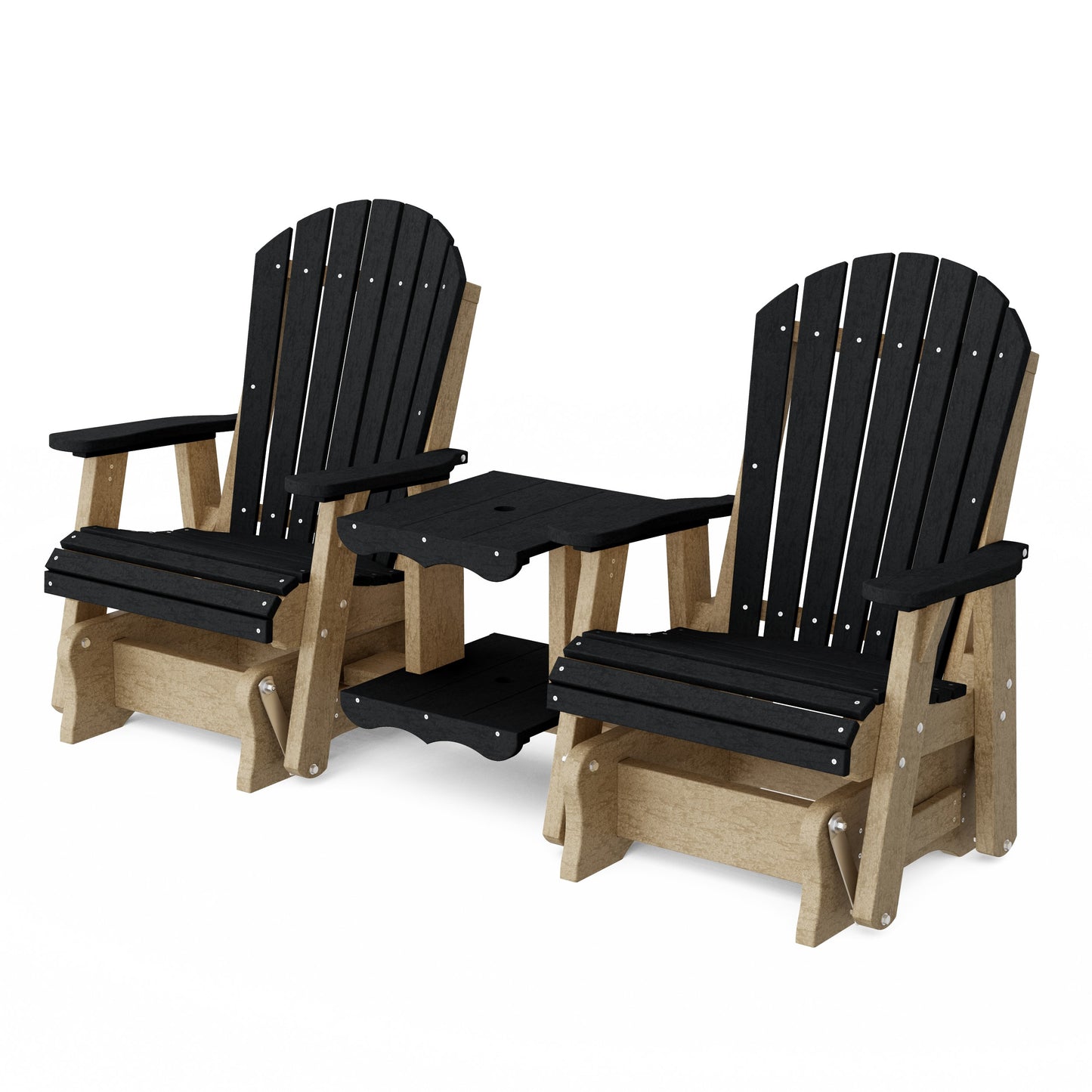 Heritage Adirondack Glider Chair Set with Center Table