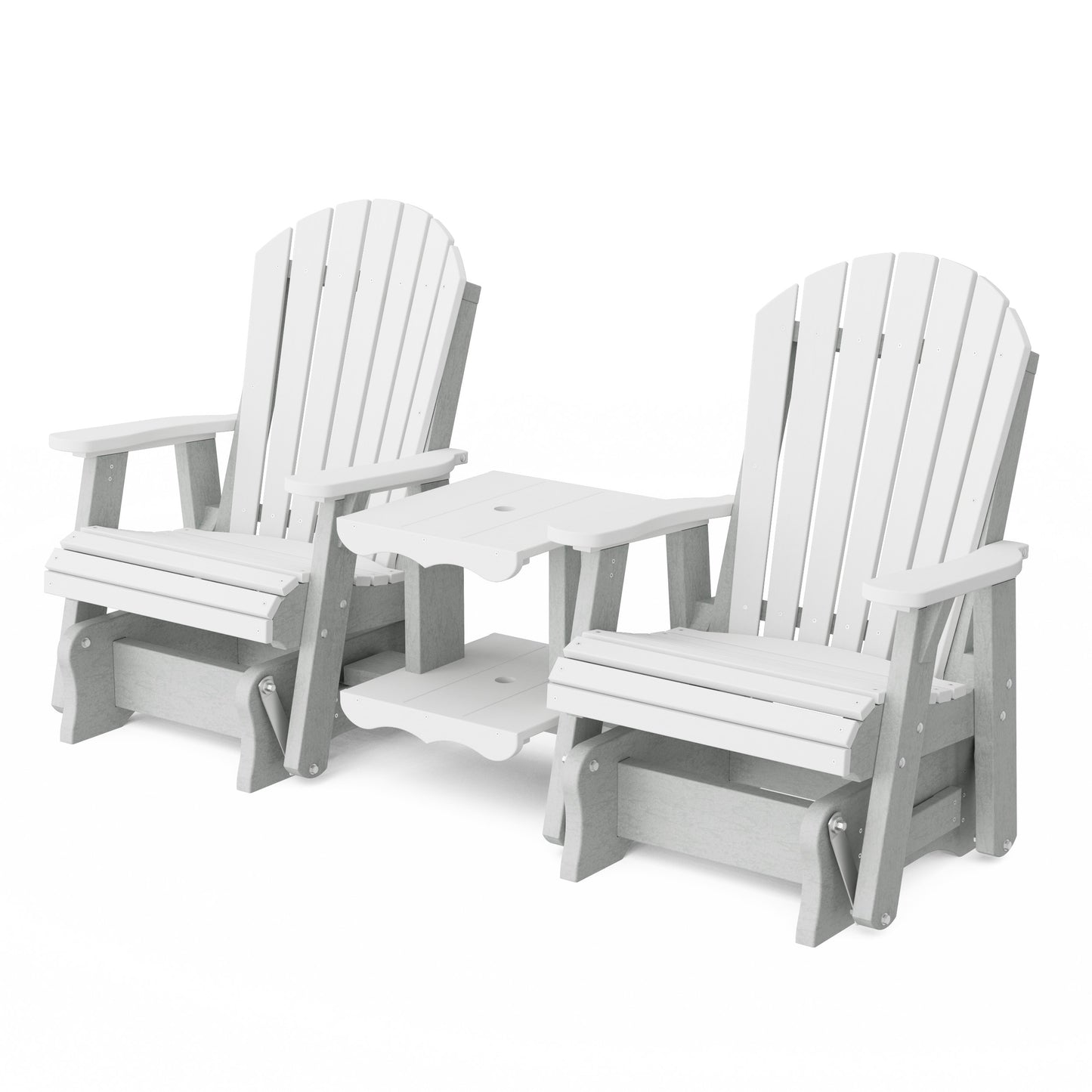 Heritage Adirondack Glider Chair Set with Center Table