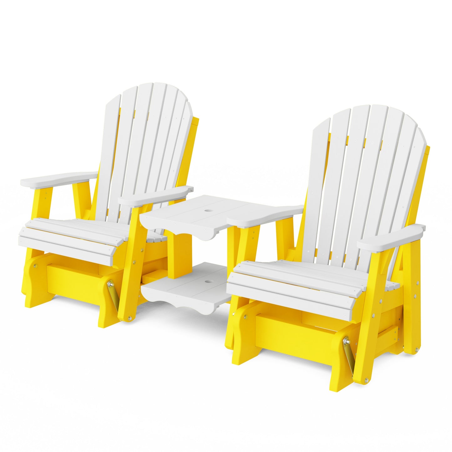 Heritage Adirondack Glider Chair Set with Center Table