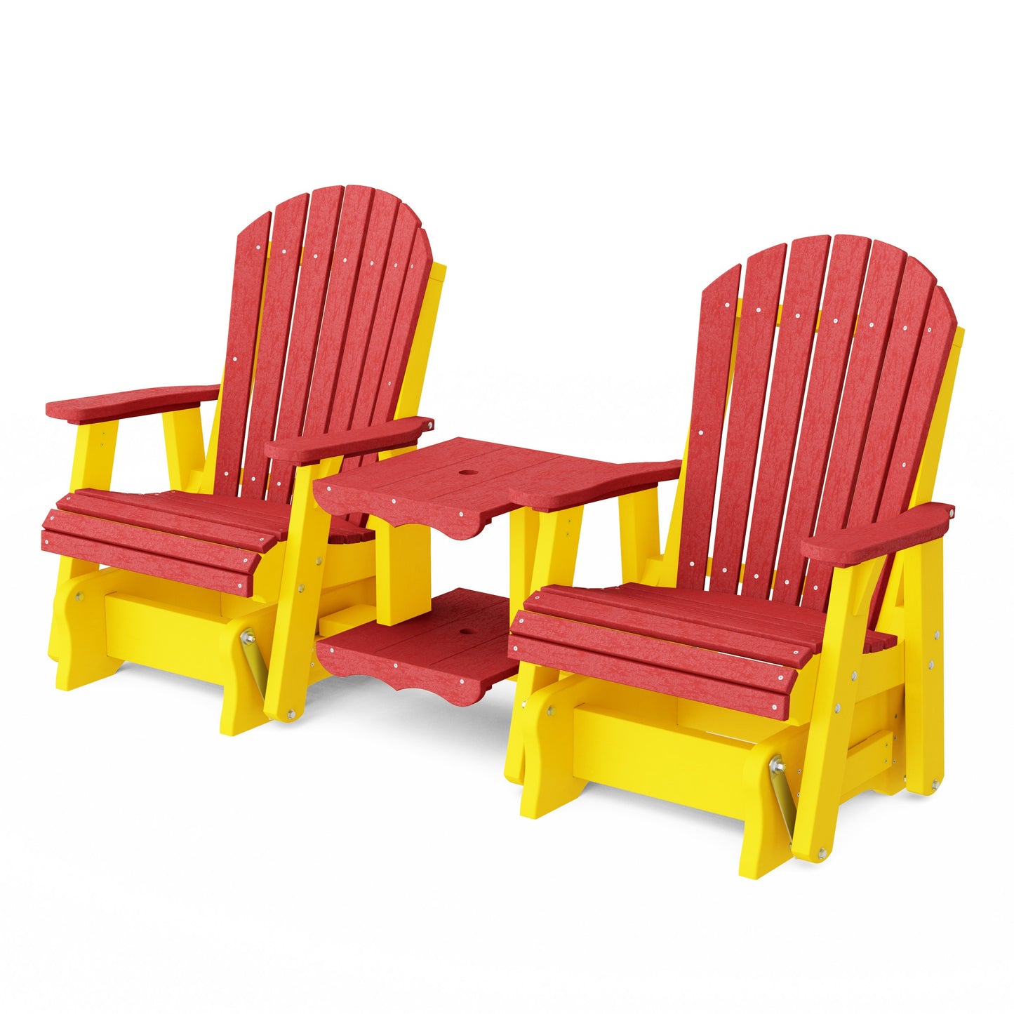 Heritage Adirondack Glider Chair Set with Center Table