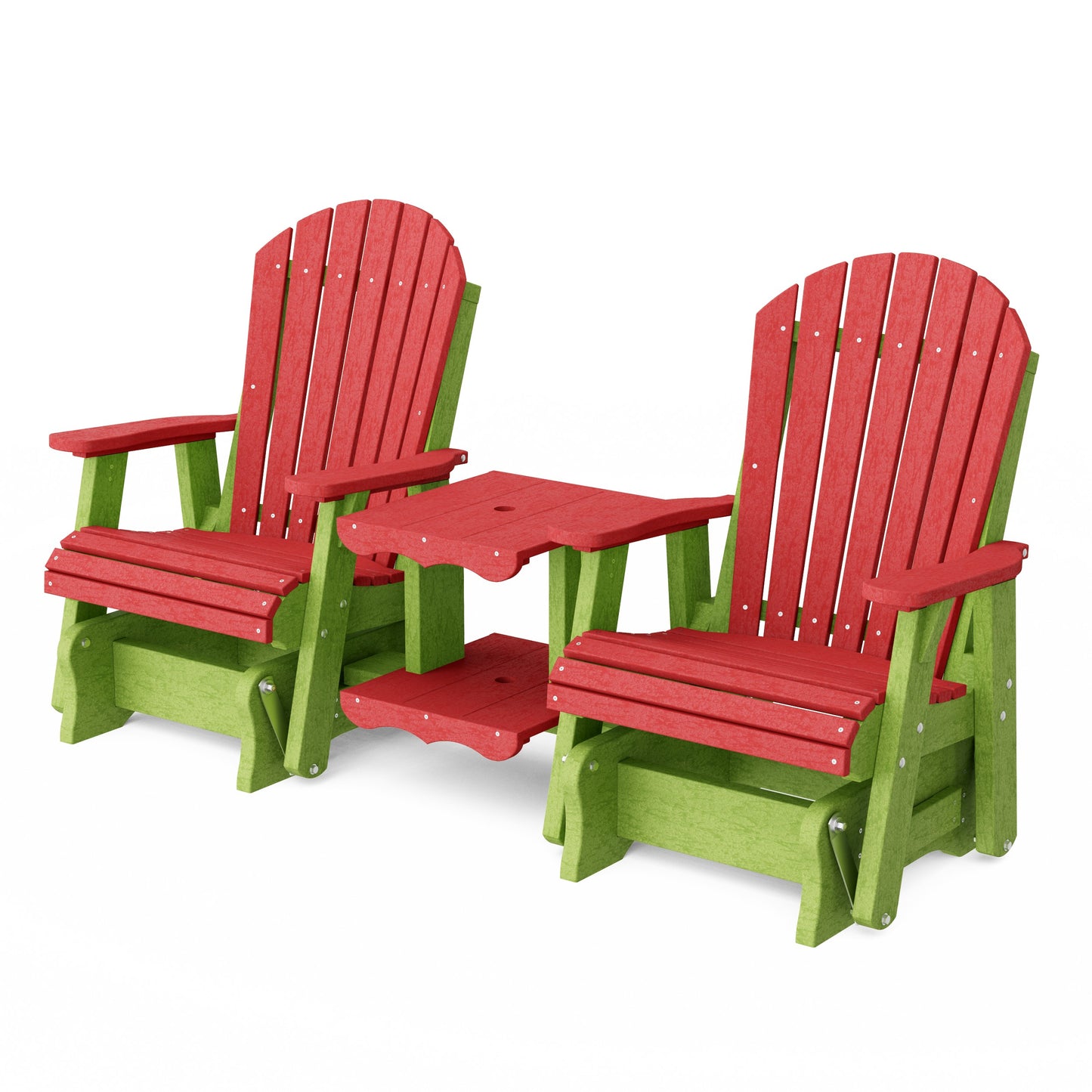 Heritage Adirondack Glider Chair Set with Center Table