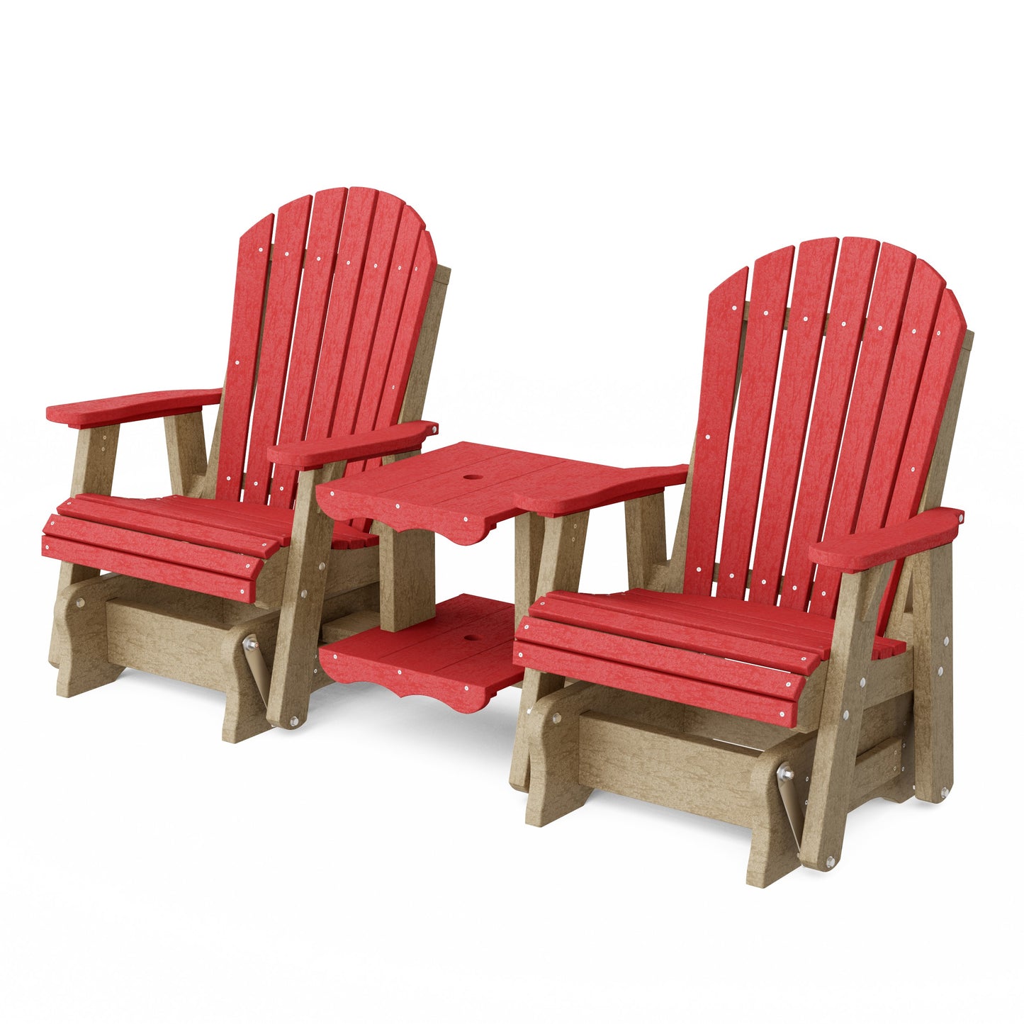 Heritage Adirondack Glider Chair Set with Center Table
