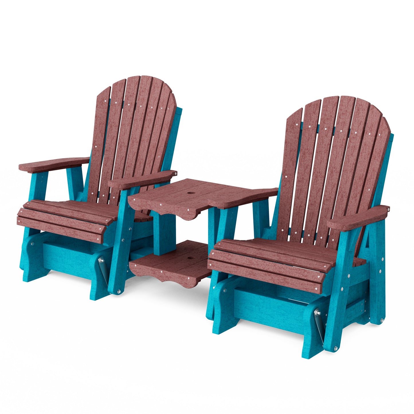 Heritage Adirondack Glider Chair Set with Center Table