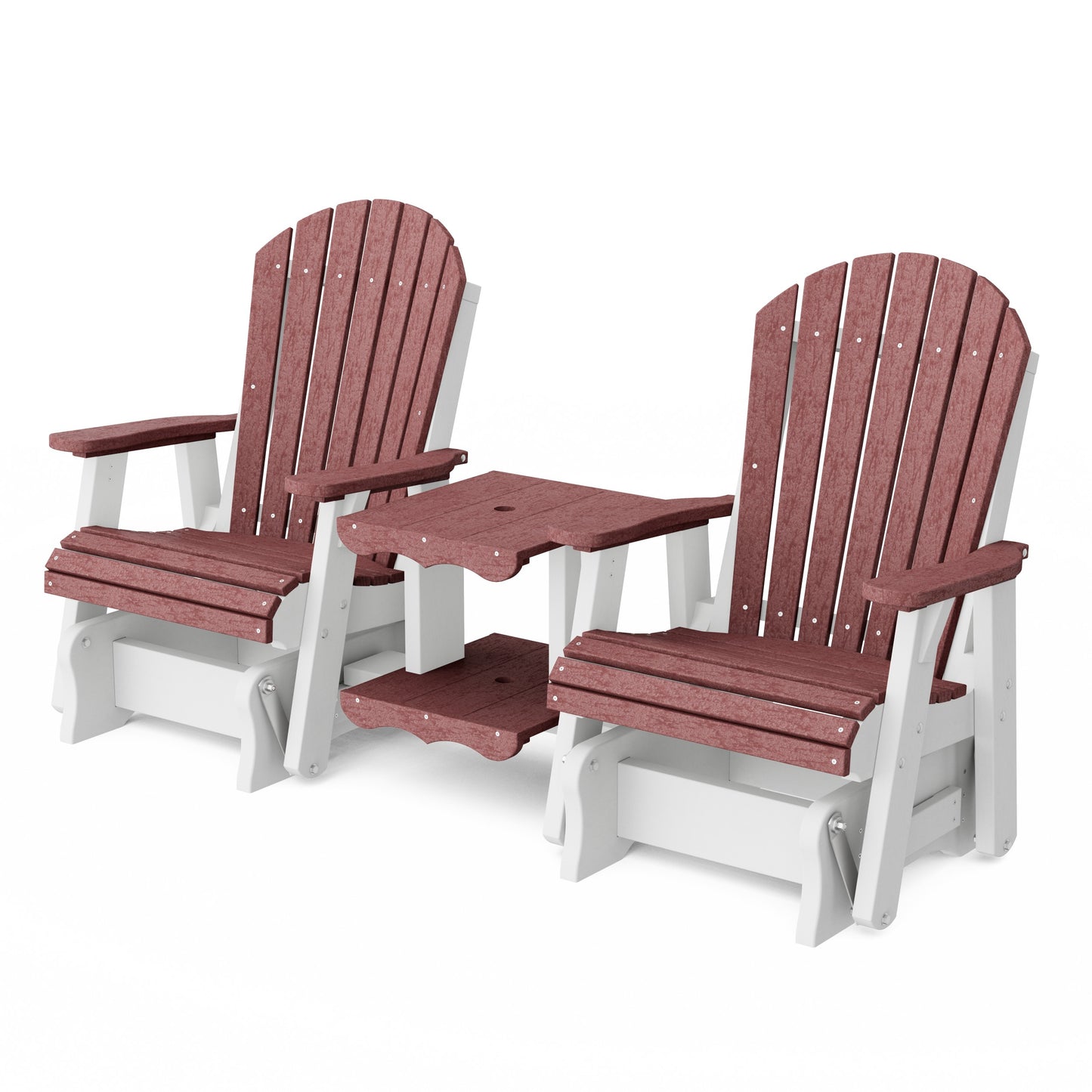 Heritage Adirondack Glider Chair Set with Center Table