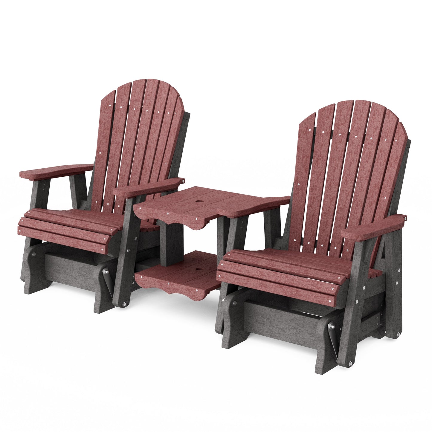 Heritage Adirondack Glider Chair Set with Center Table