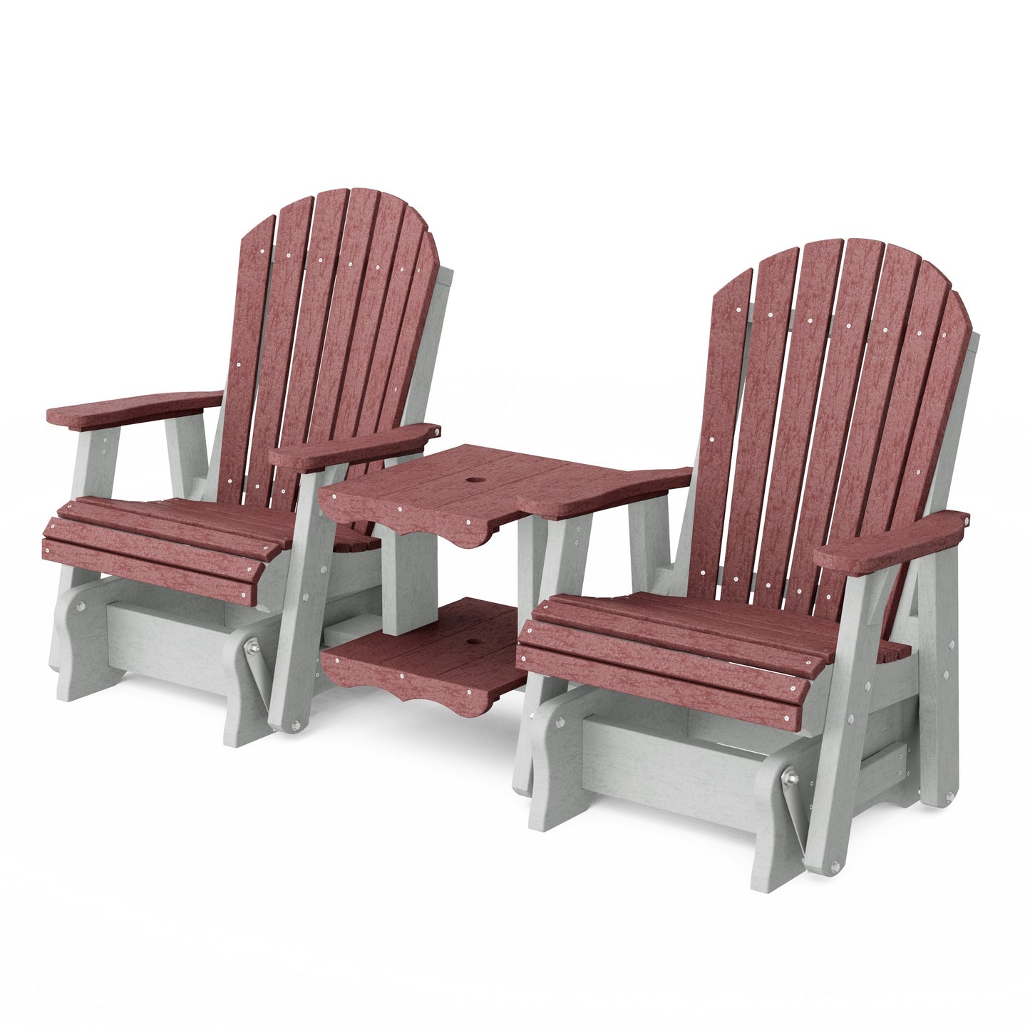Heritage Adirondack Glider Chair Set with Center Table