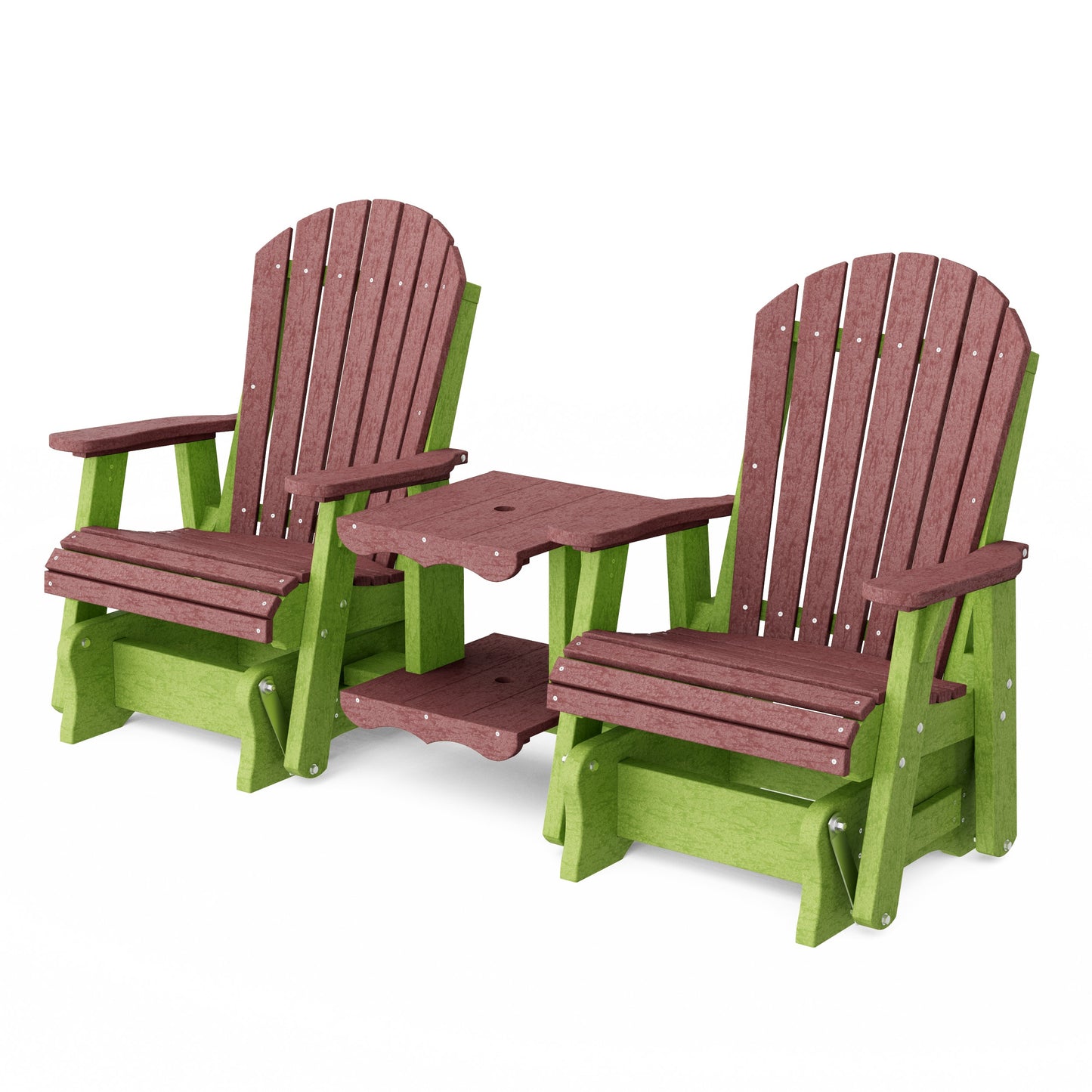 Heritage Adirondack Glider Chair Set with Center Table