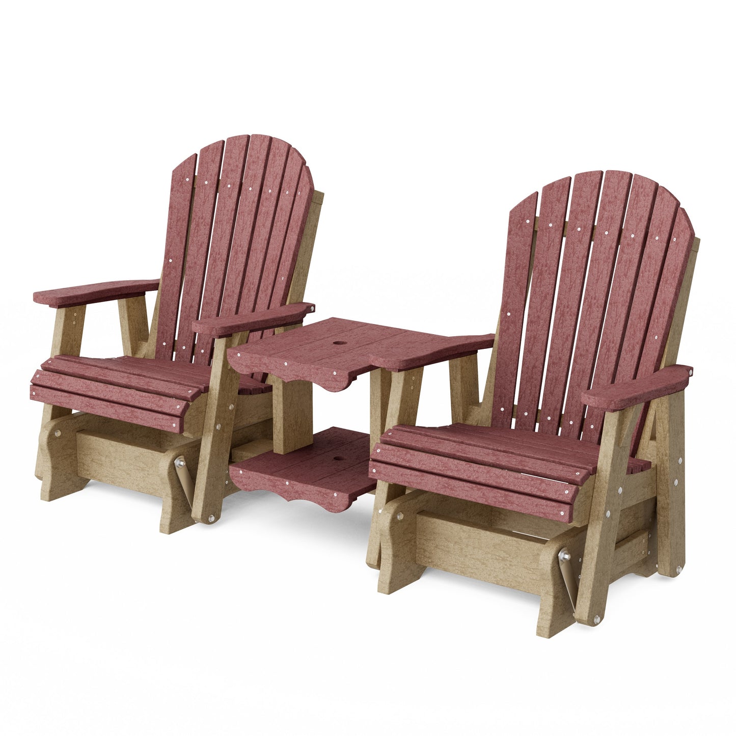 Heritage Adirondack Glider Chair Set with Center Table