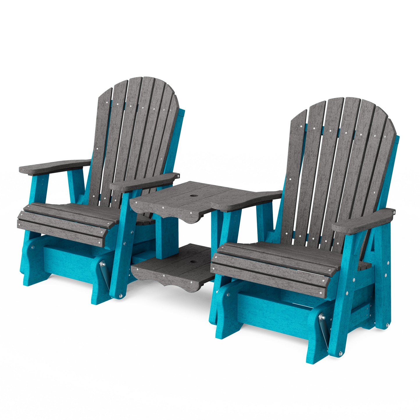 Heritage Adirondack Glider Chair Set with Center Table