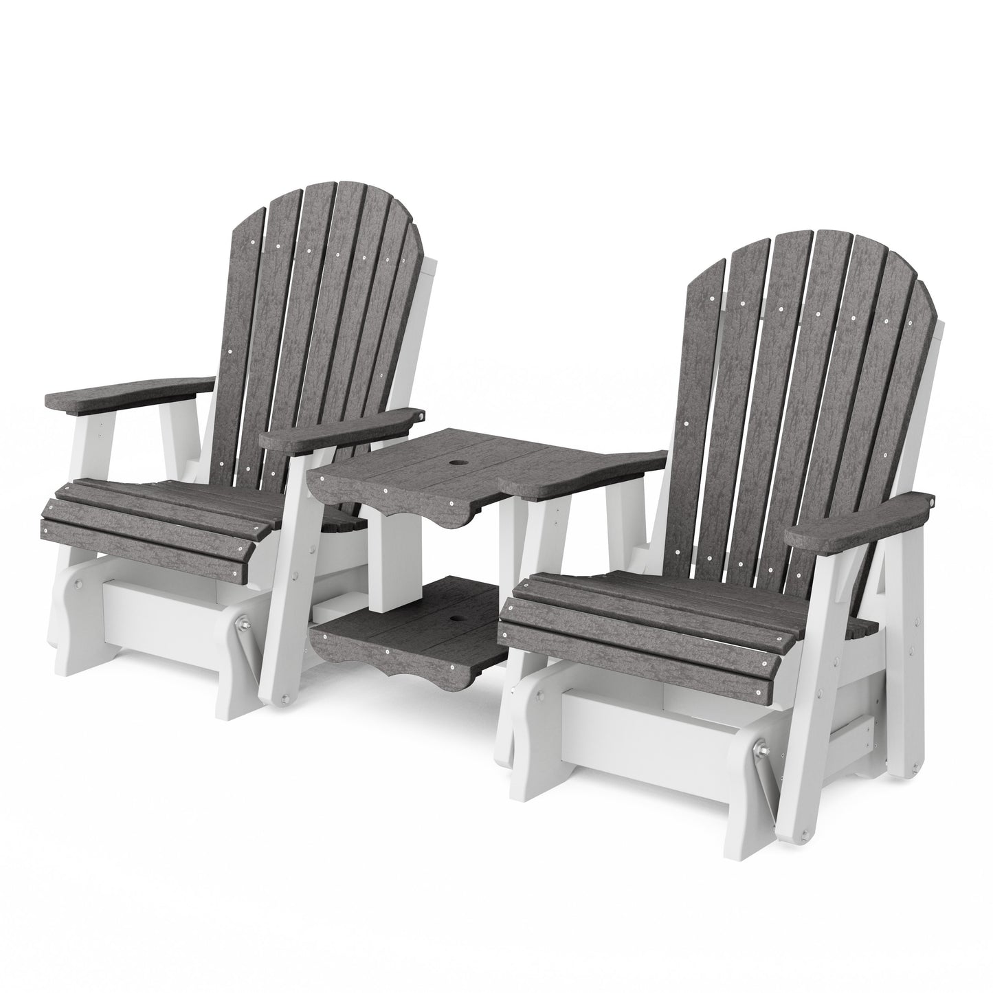 Heritage Adirondack Glider Chair Set with Center Table